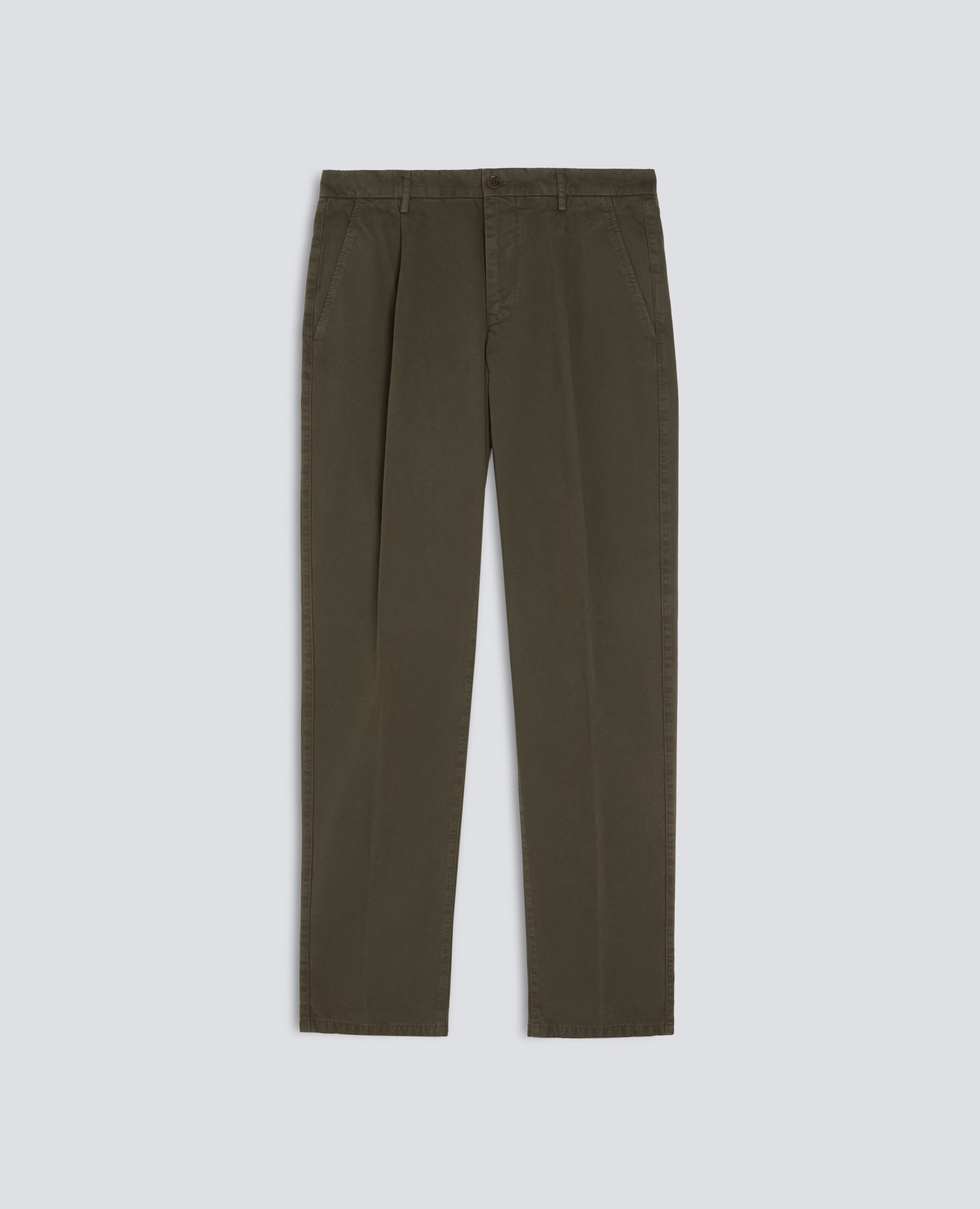 PANTALONE MONO PINCE IN GABARDINA DI COTONE  TINTO CAPO - VERDE - ASPESI