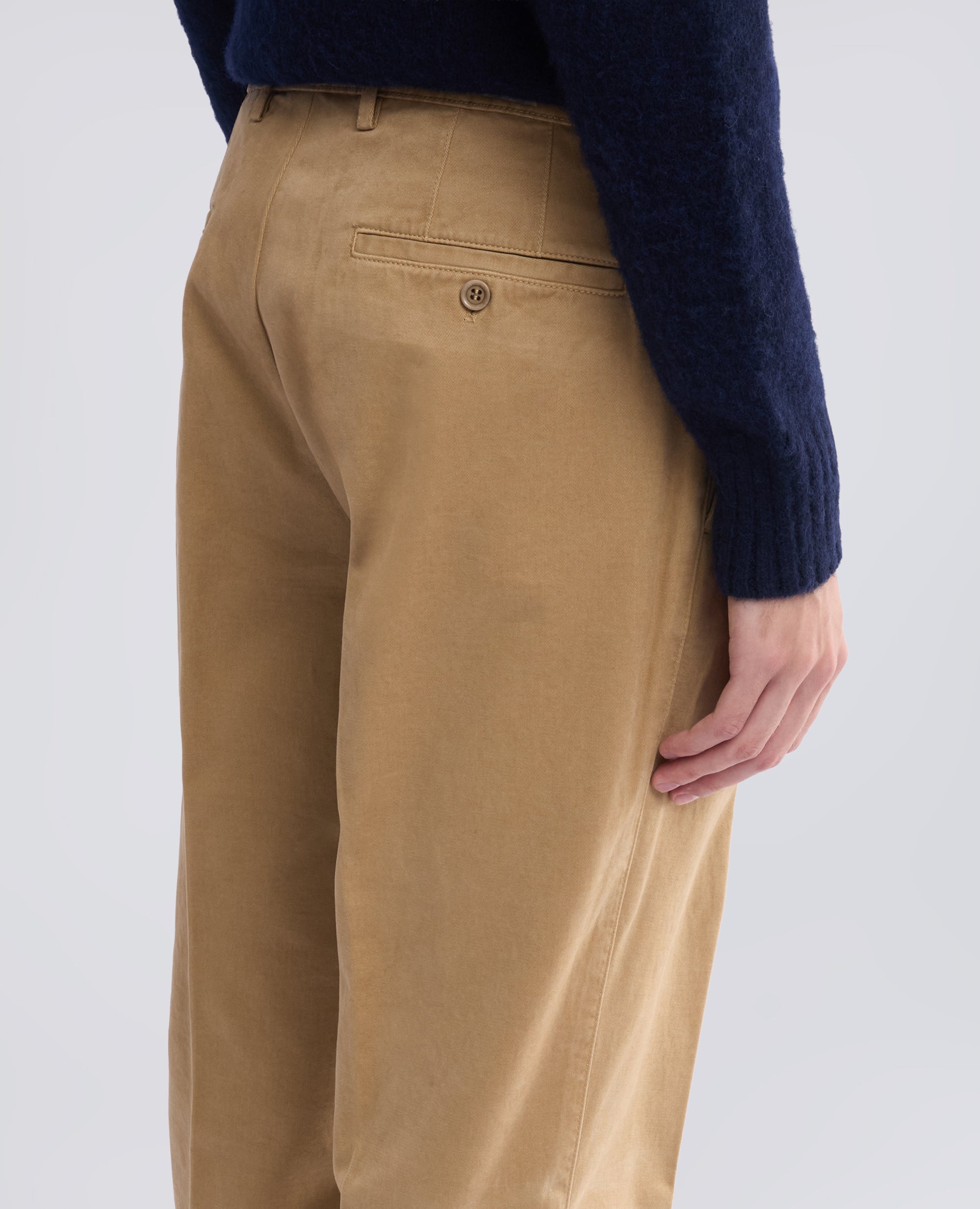 STUCKGEFARBTE HOSE AUS GESCHMIRGELTER BAUMWOLL-GABARDINE - BEIGE - ASPESI