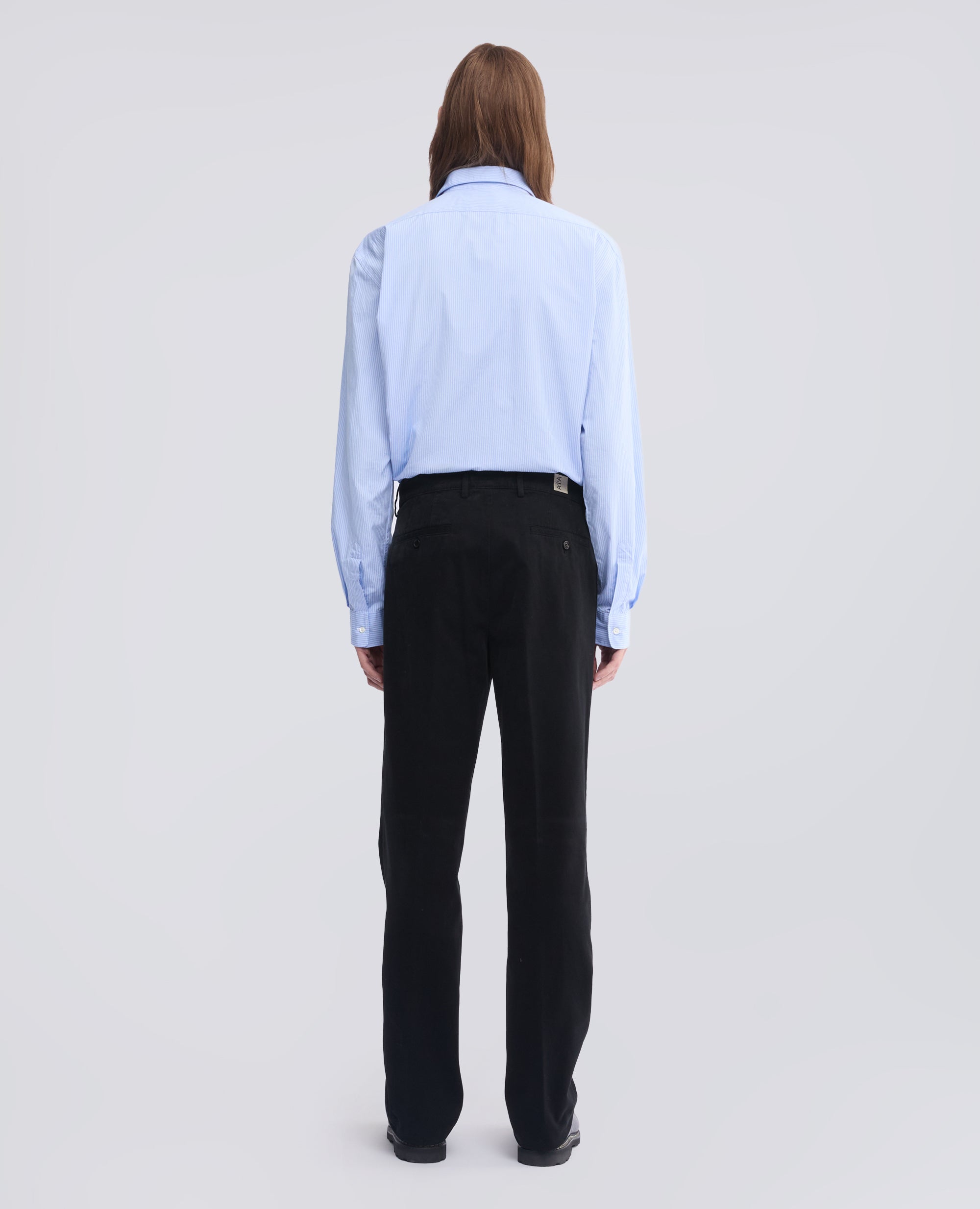 PANTALONE IN GABARDINA DI COTONE SMERIGLIATA, TINTO CAPO - NERO - ASPESI