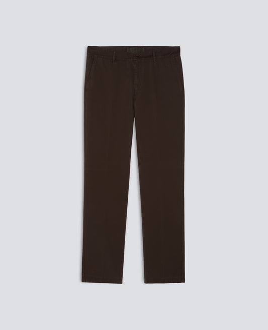 STUCKGEFARBTE HOSE AUS GESCHMIRGELTER BAUMWOLL-GABARDINE - BRAUN - ASPESI
