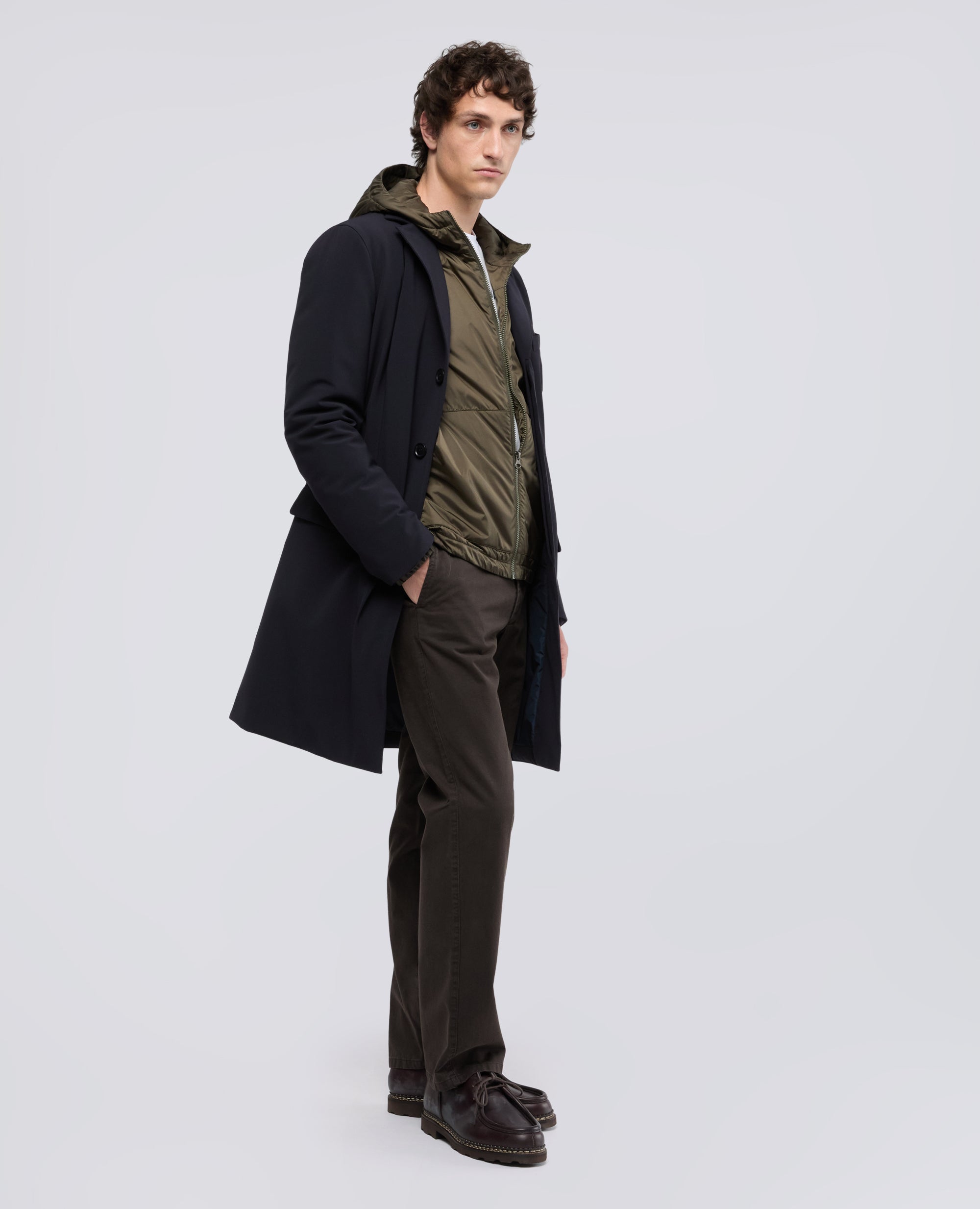 STUCKGEFARBTE HOSE AUS BAUMWOLL-GABARDINE - MARRONE - ASPESI