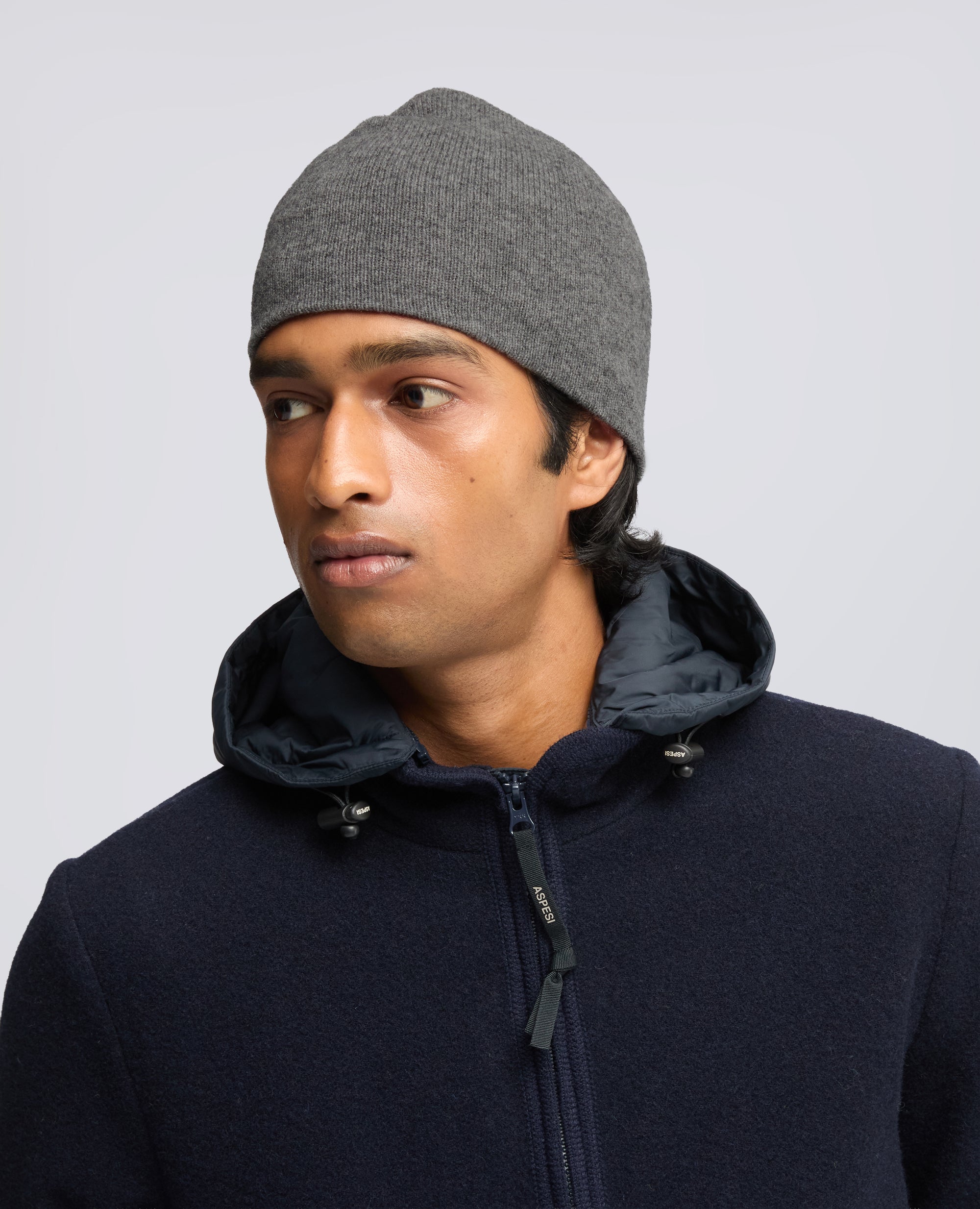 CAPPELLO IN LANA, YAK E CASHMERE - GREY - ASPESI