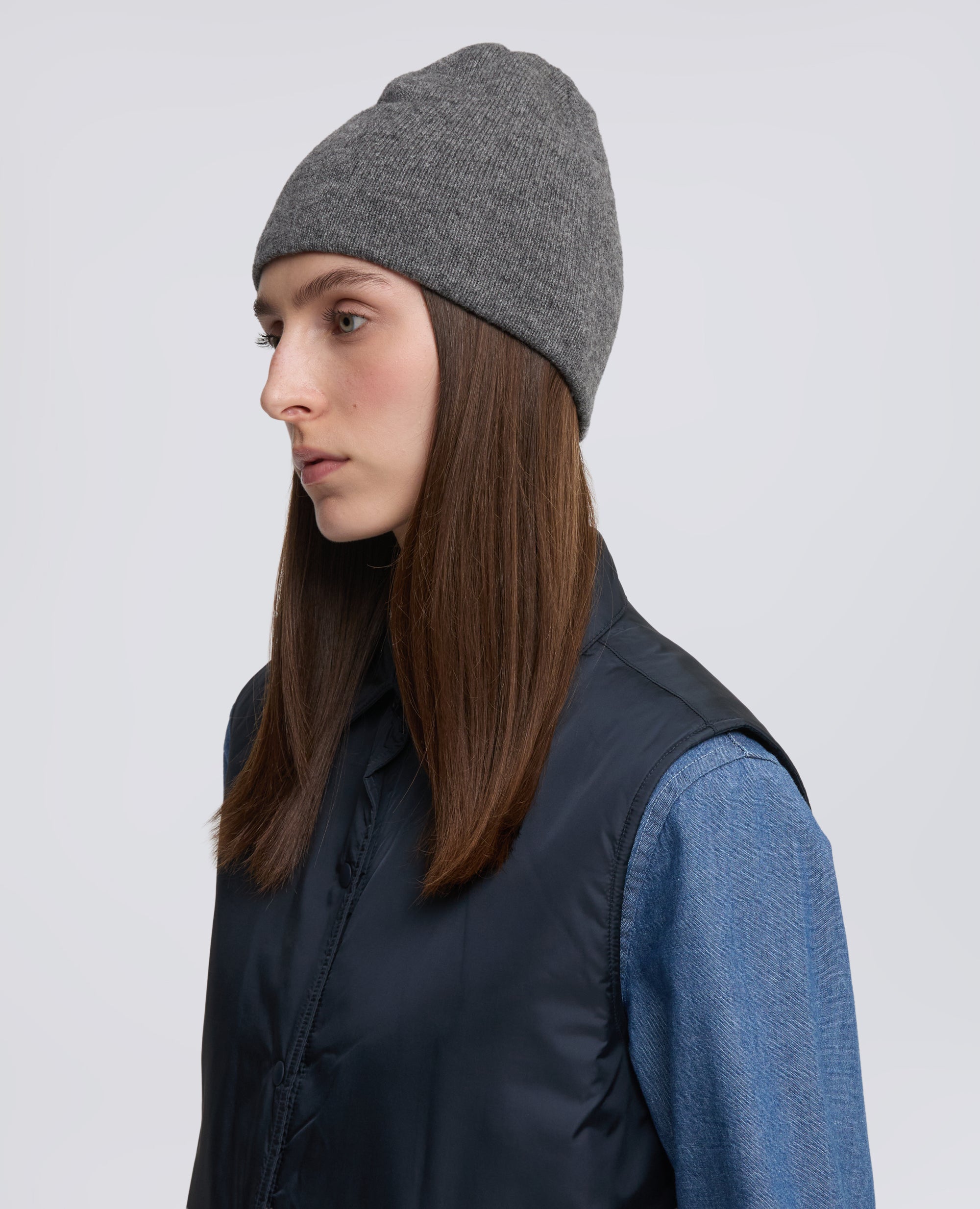 CAPPELLO IN LANA, YAK E CASHMERE - GREY - ASPESI