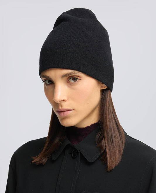 CAPPELLO IN LANA, YAK E CASHMERE - NERO