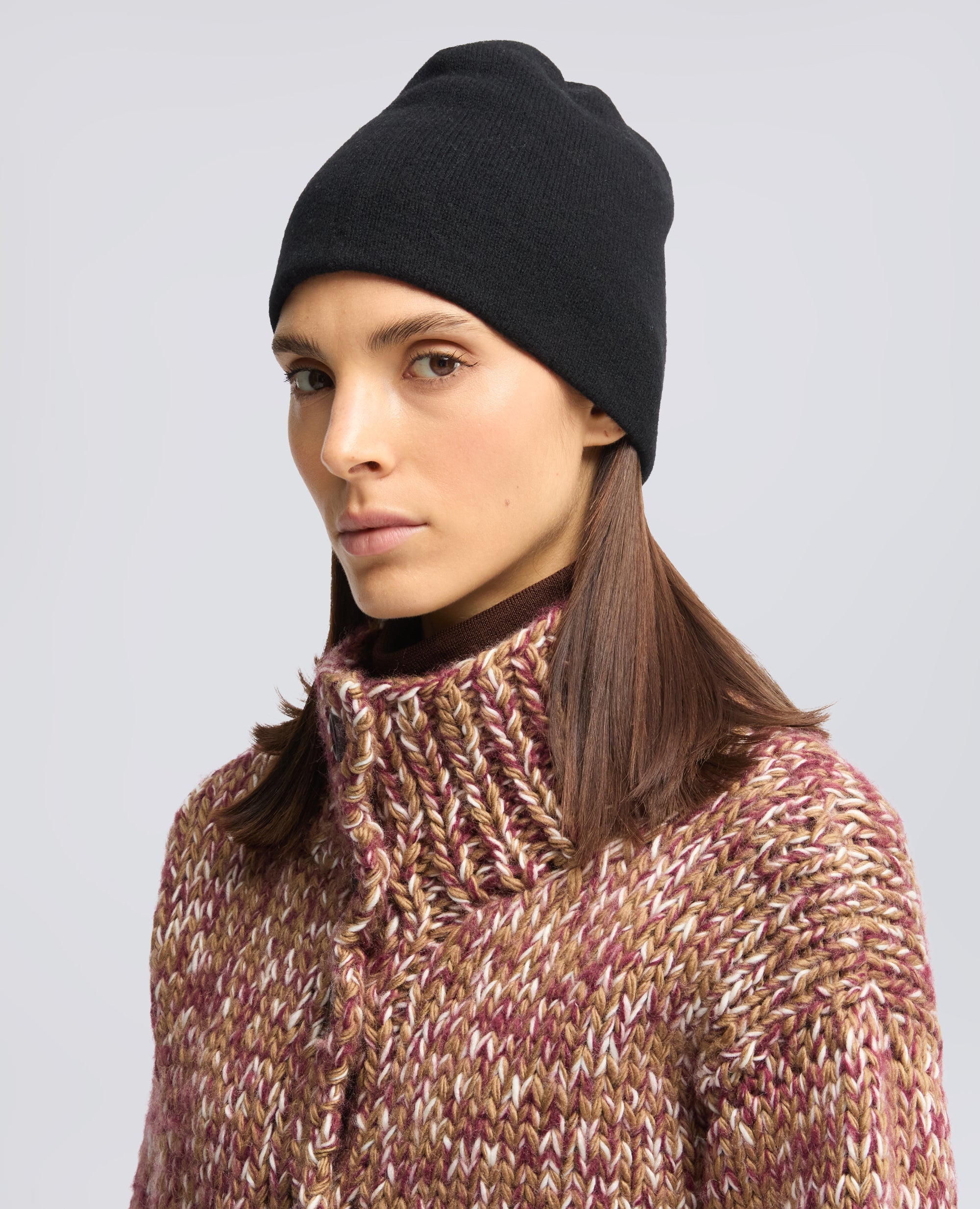 CAPPELLO IN LANA, YAK E CASHMERE - BLACK - ASPESI