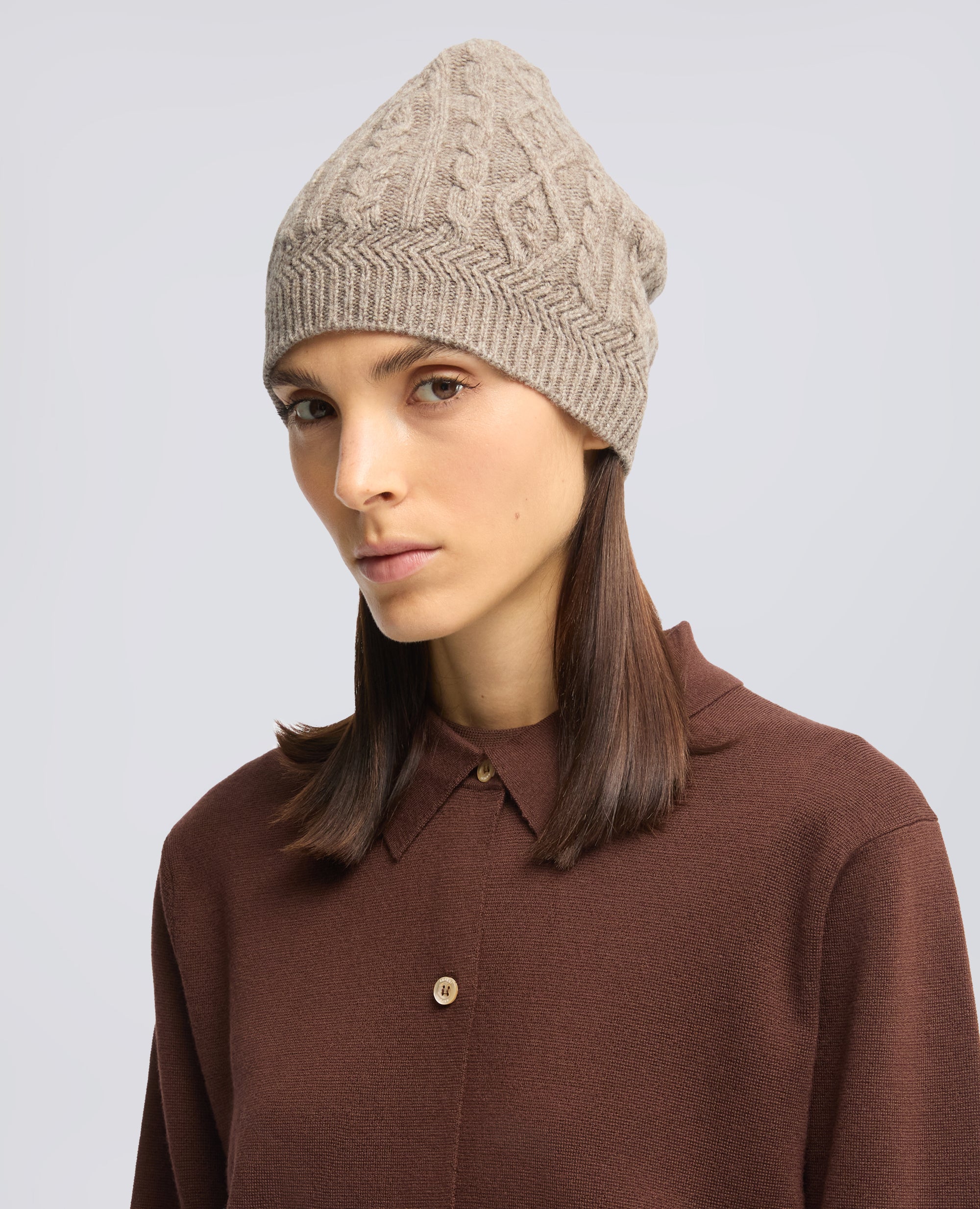 CAPPELLO IN LANA E YAK - TAUBENGRAU - ASPESI