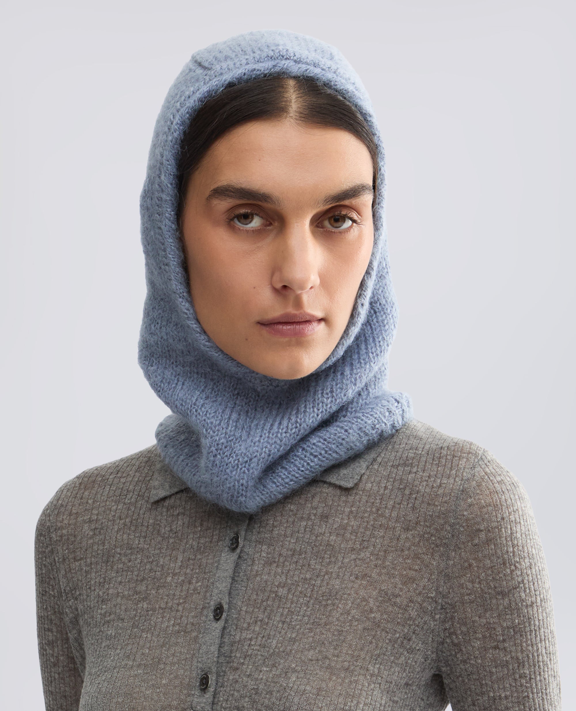BALACLAVA IN MOHAIR E LANA - AZZURRO - ASPESI
