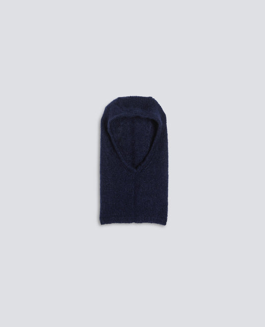 MOHAIR AND WOOL KNIT BALACLAVA - BLU - ASPESI