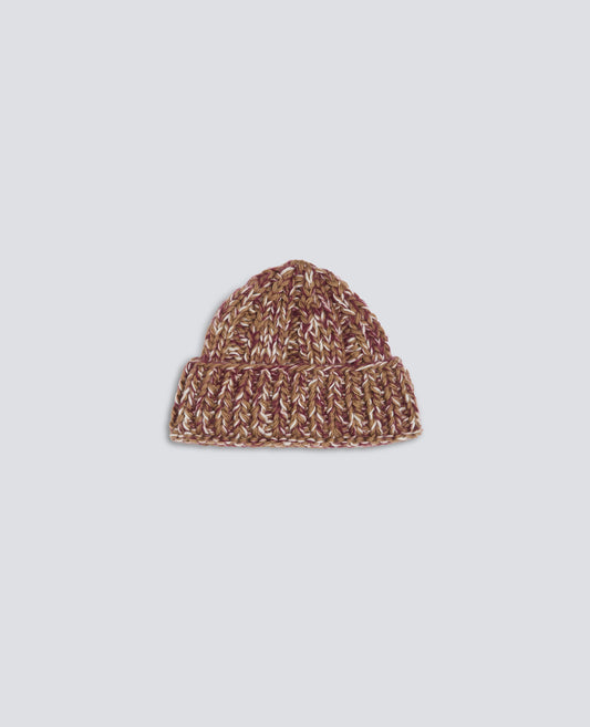 CAPPELLO LAVORATO A MANO IN FILATO DI LANA VERGINE E MOHAIR - BEIGE - ASPESI