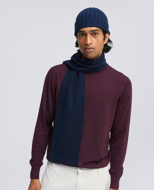 WOOL, CASHMERE AND YAK SCARF - BLU - ASPESI
