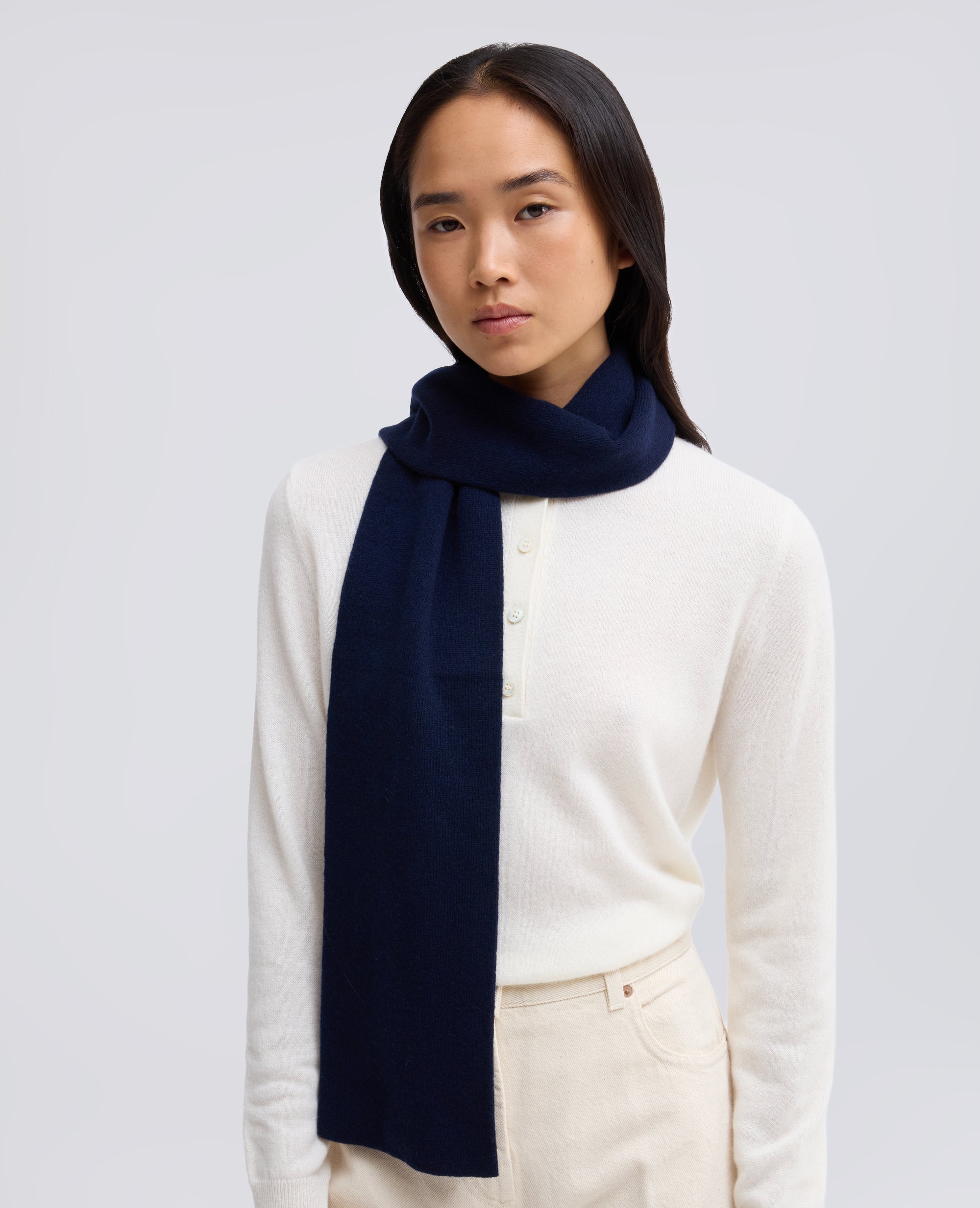 SCIARPA IN LANA, YAK E CASHMERE - BLU - ASPESI