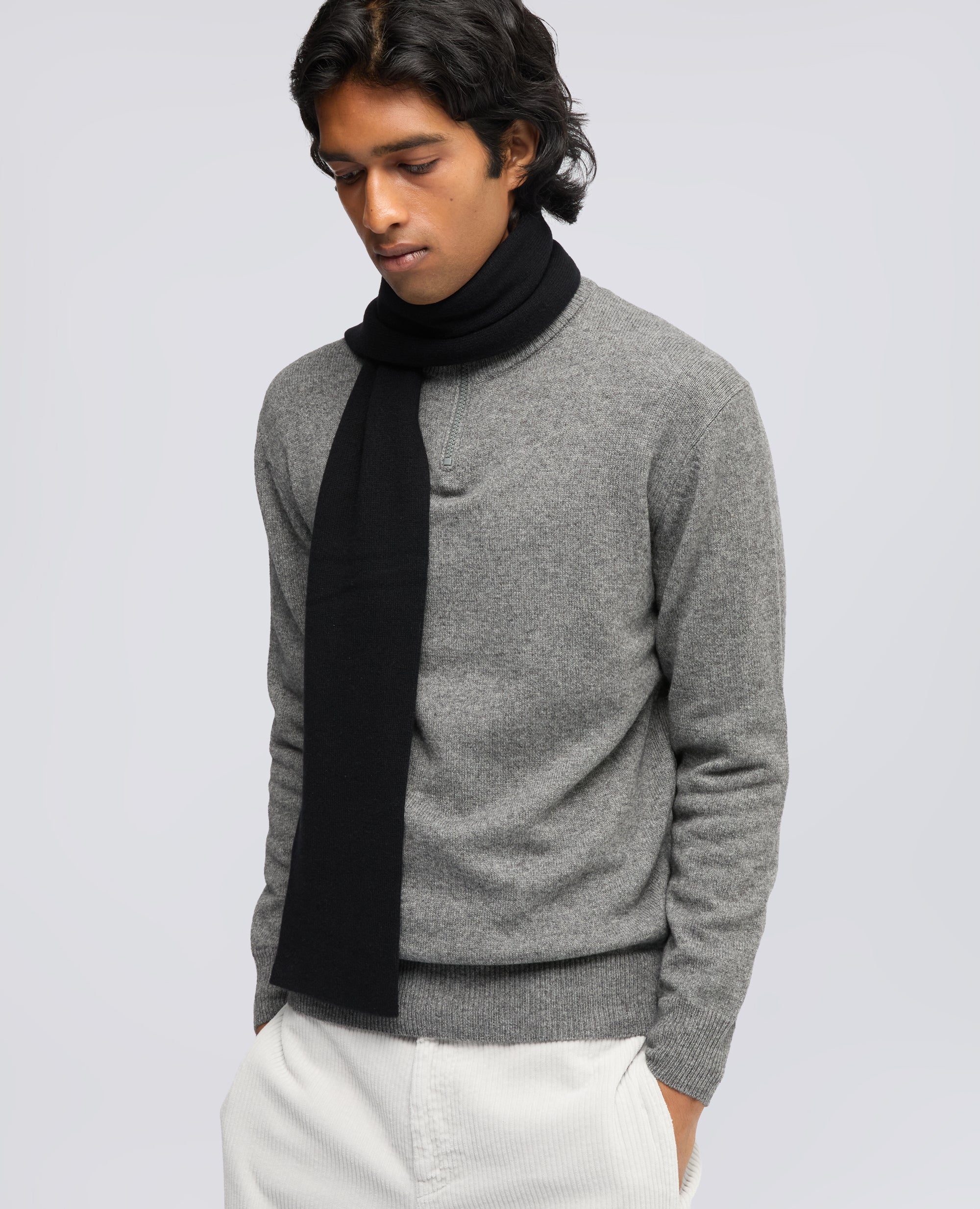 SCIARPA IN LANA, YAK E CASHMERE - NERO - ASPESI