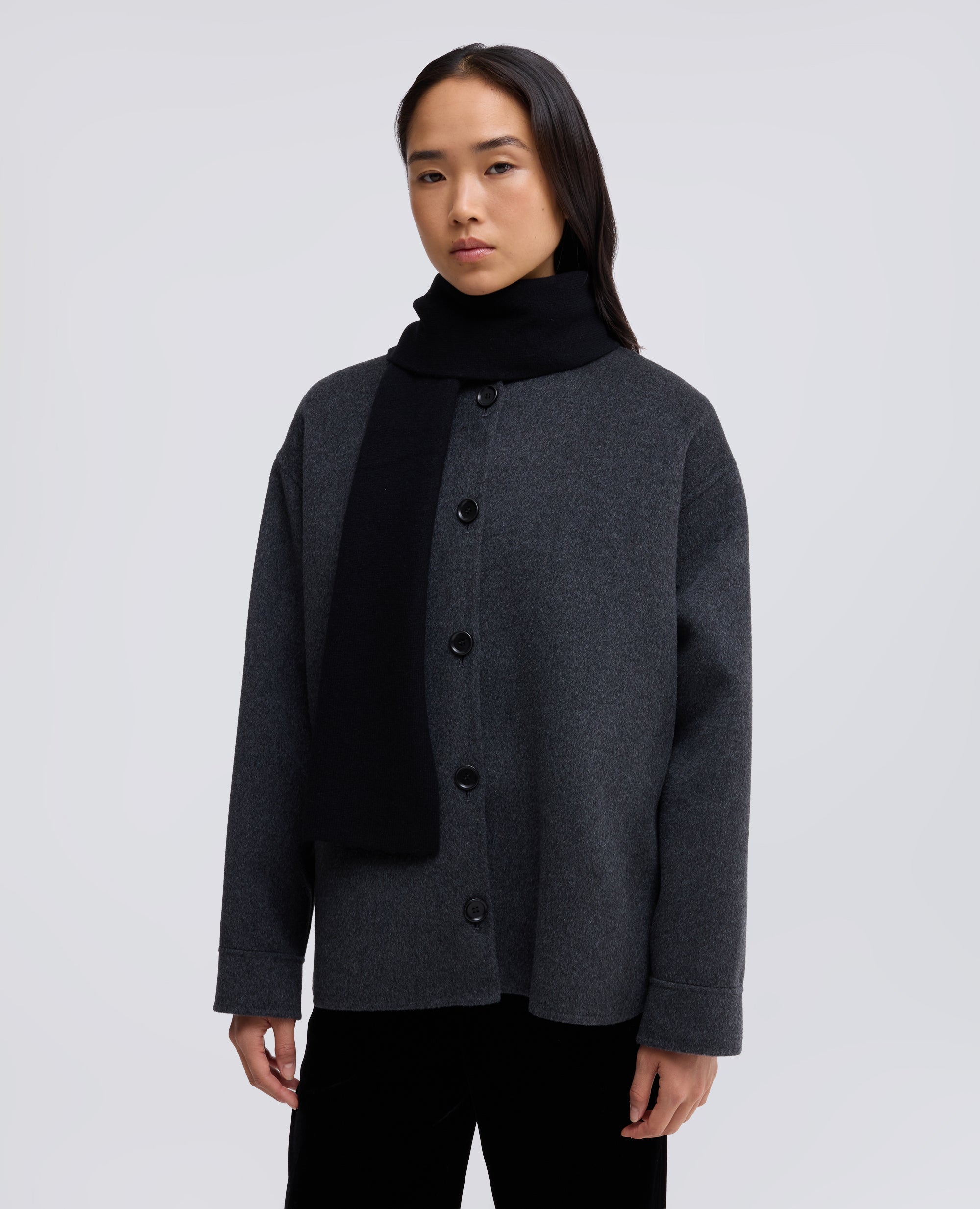 SCIARPA IN LANA, YAK E CASHMERE - NERO - ASPESI