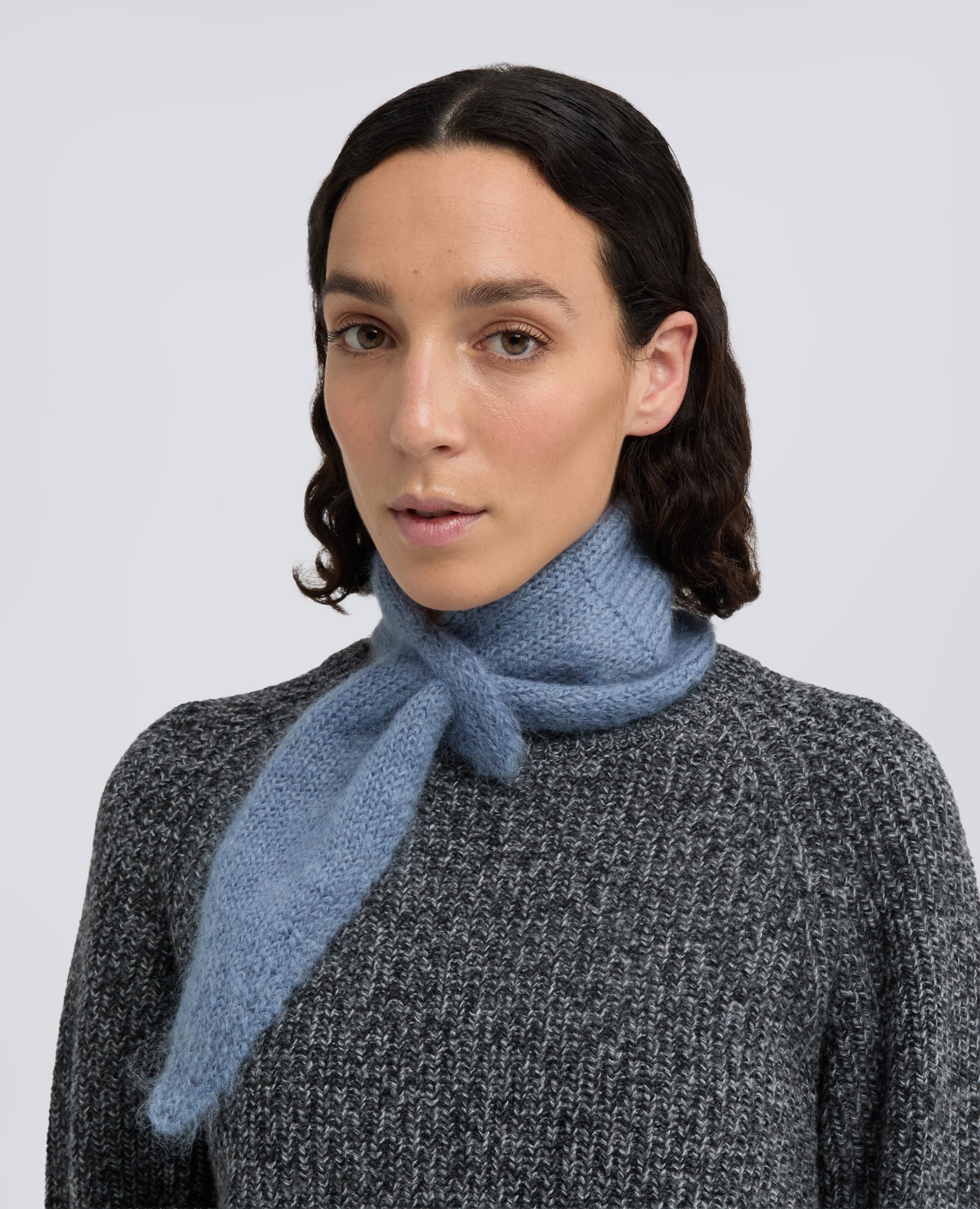 PICCOLO FOULARD IN MOHAIR E LANA - HIMMELBLAU - ASPESI