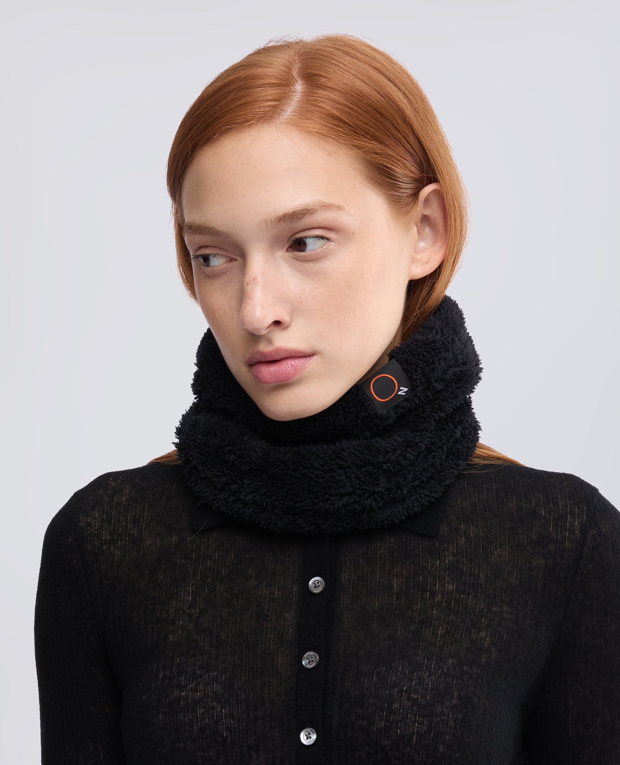 FAUX FUR NECK WARMER - BLACK - ASPESI
