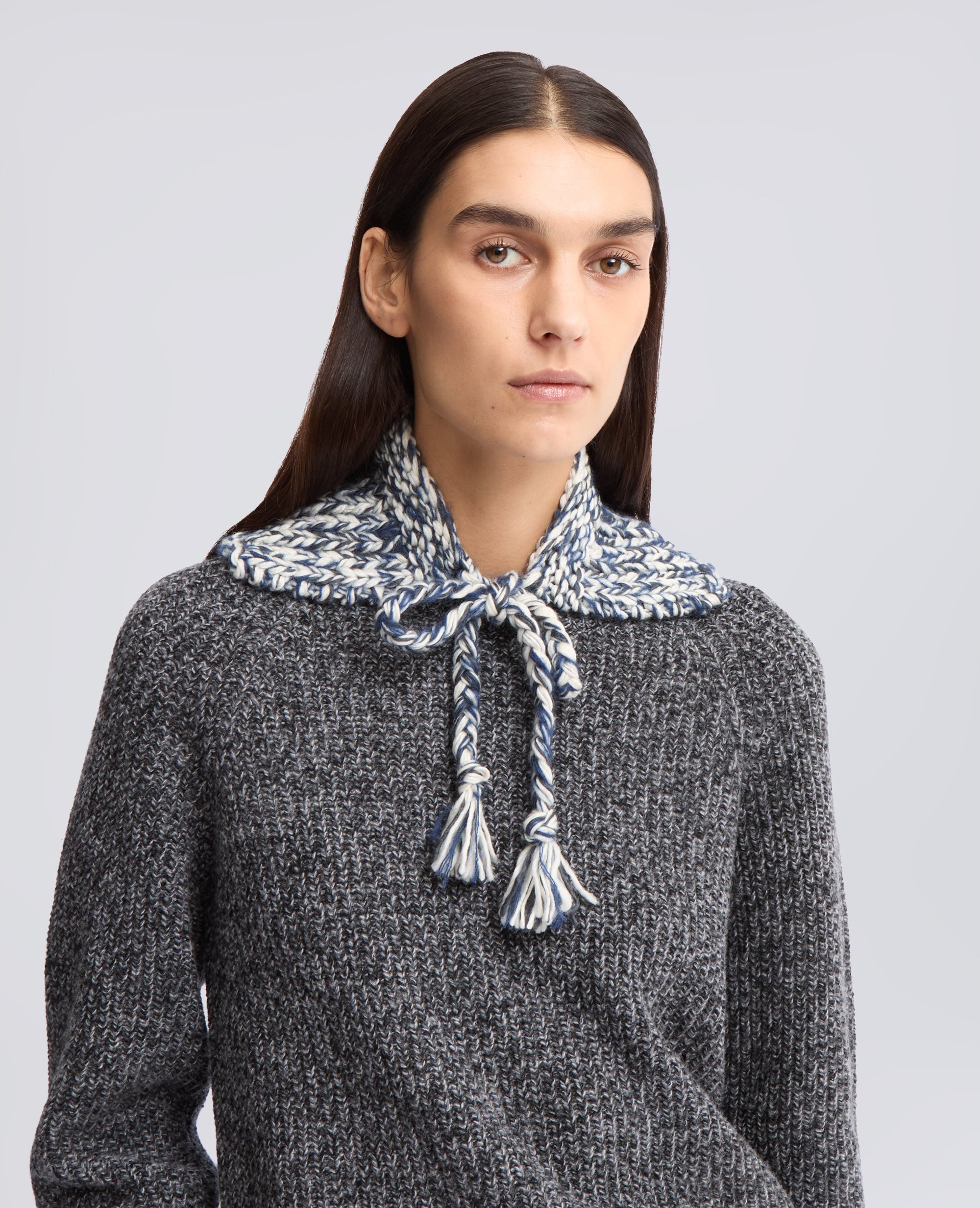 COLLETTO IN LANA VERGINE E MOHAIR FATTO A MANO - MULTICOLOR - ASPESI