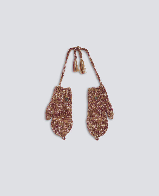 HANDMADE VIRGIN WOOL AND MOHAIR MITTENS - BEIGE - ASPESI