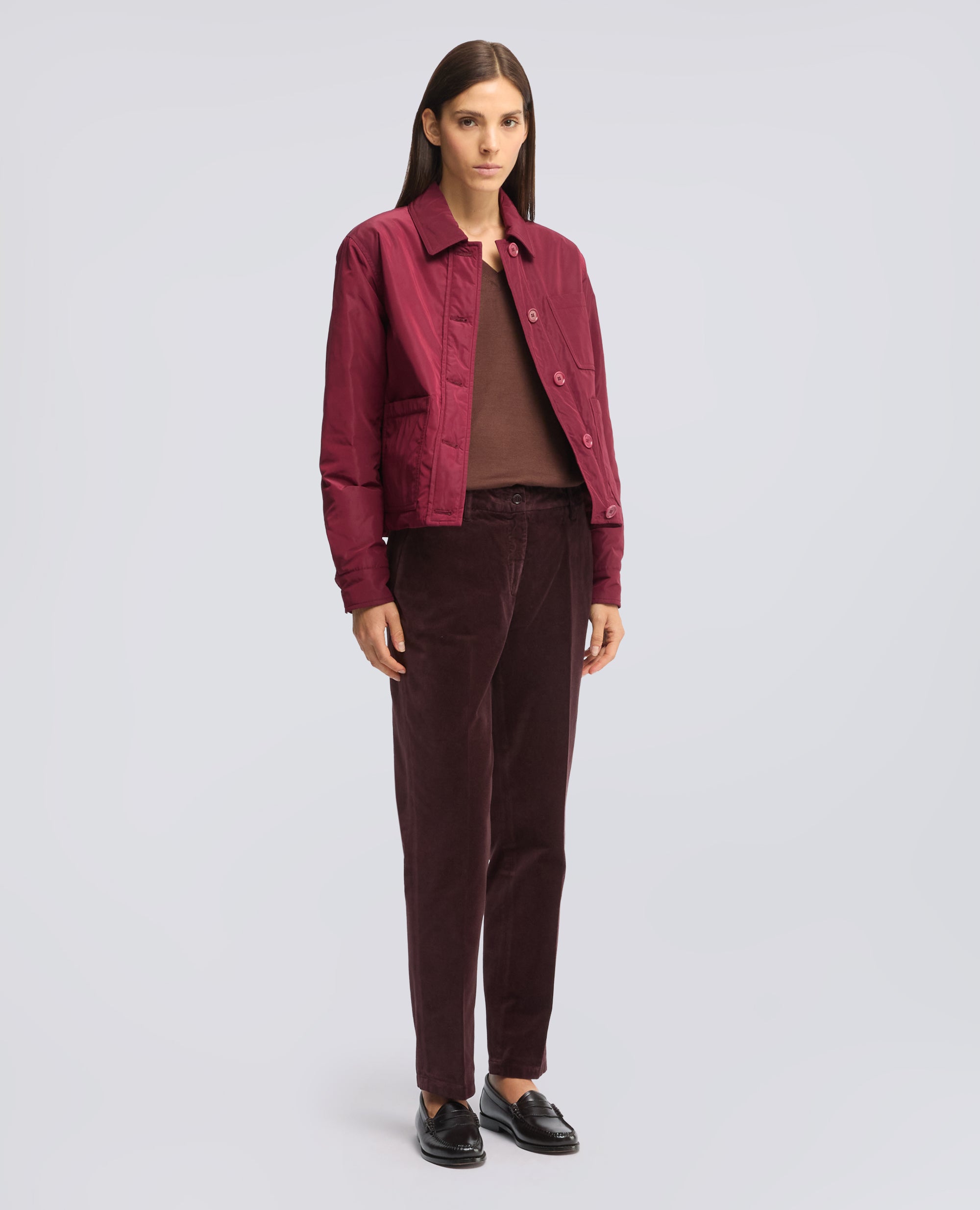PANTALONE IN VELLUTO LISCIO DI COTONE TINTO CAPO - BARBERA - ASPESI