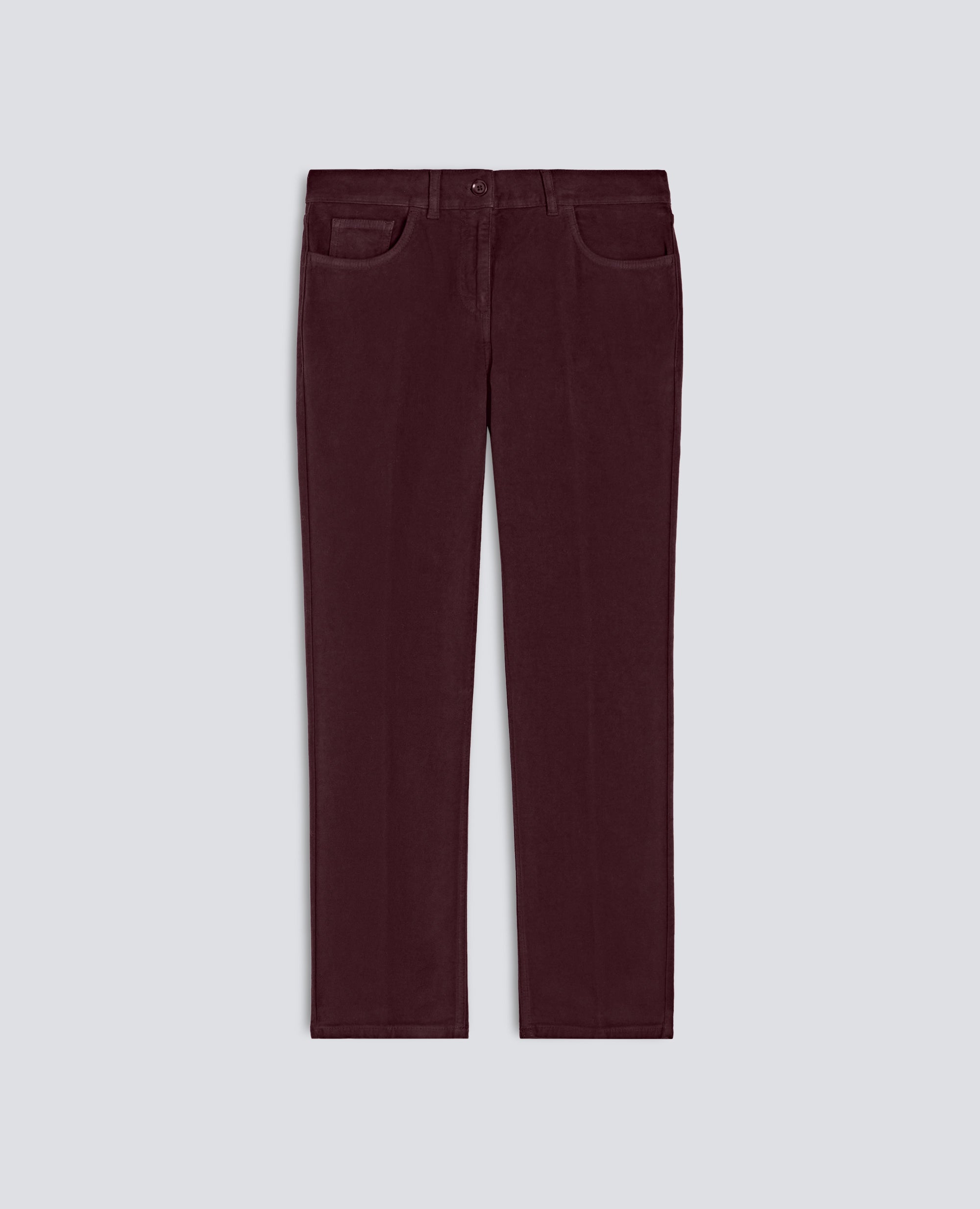 PANTALON EN FLANELLE DE COTON STRETCH - ROUGE - ASPESI
