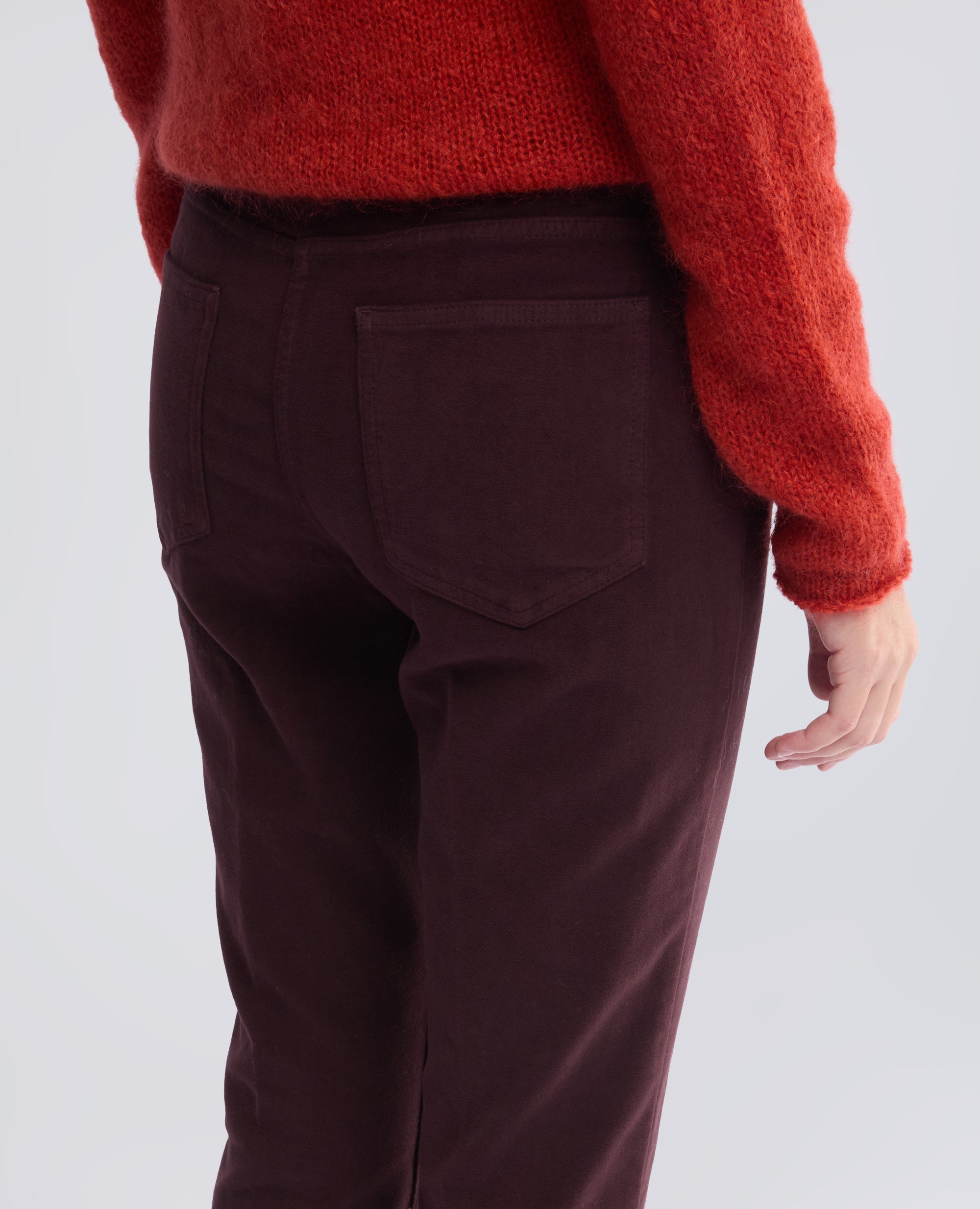 PANTALON EN FLANELLE DE COTON STRETCH - ROUGE - ASPESI