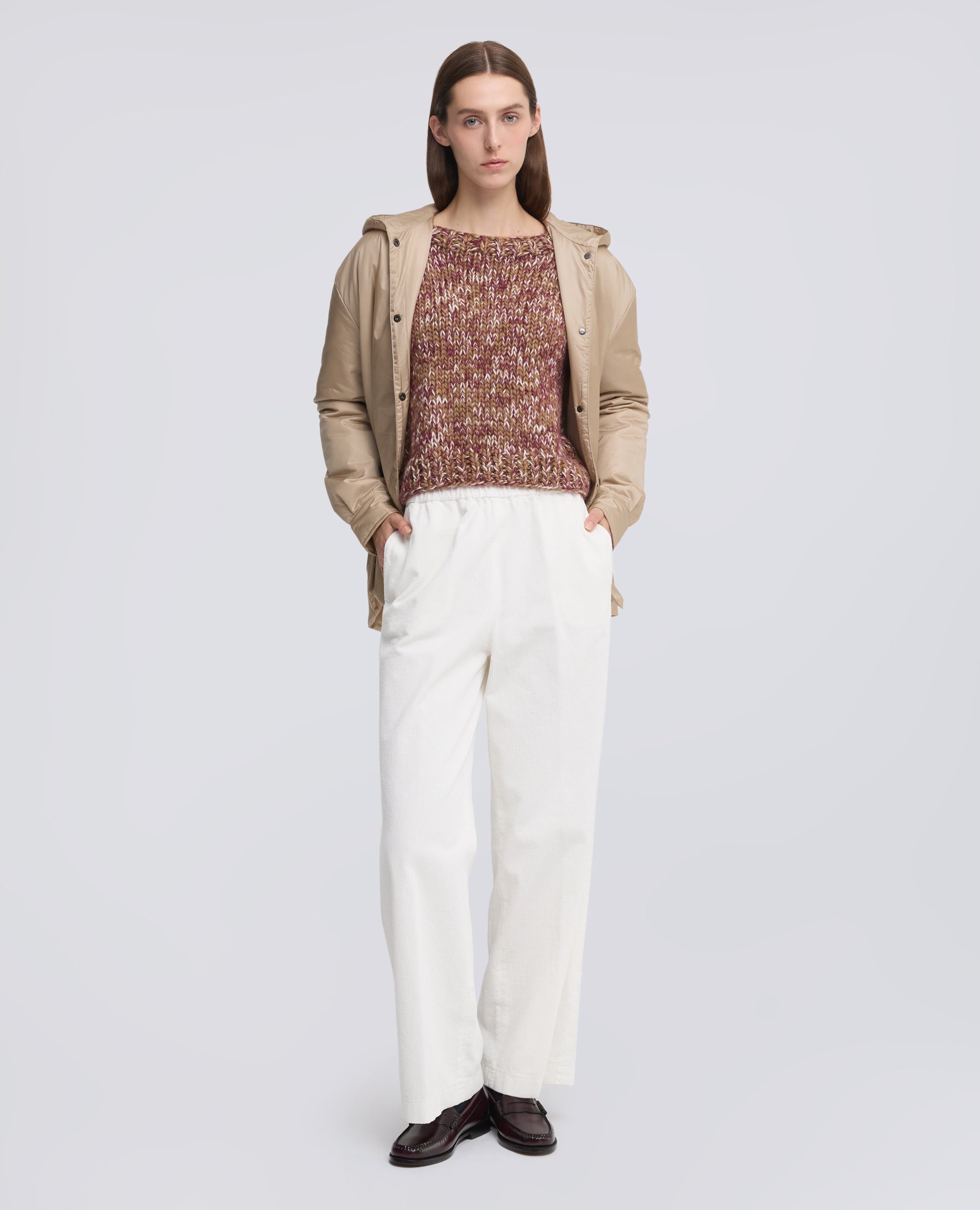 PANTALONE IN VELLUTO A COSTE 500 RIGHE DI COTONE TINTO CAPO - PANNA - ASPESI
