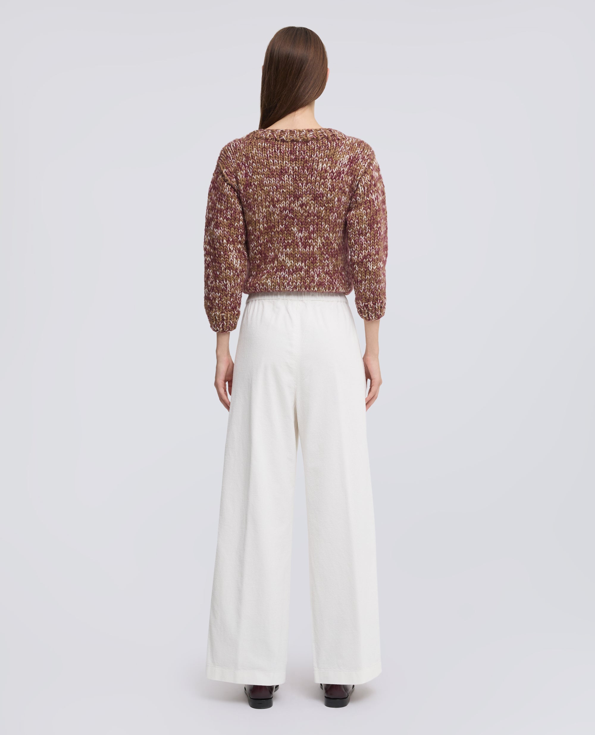 PANTALONE IN VELLUTO A COSTE 500 RIGHE DI COTONE TINTO CAPO - PANNA - ASPESI