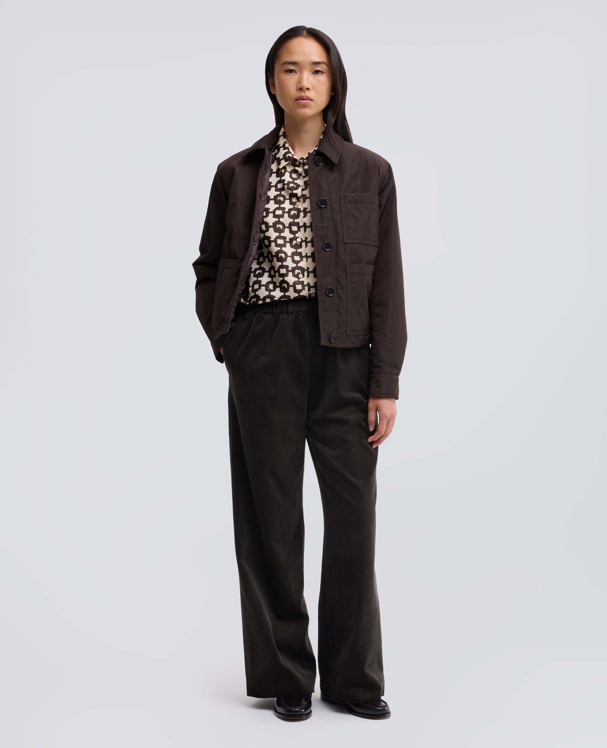 PANTALON DE PANA CON ELASTICO - MARRONE - ASPESI