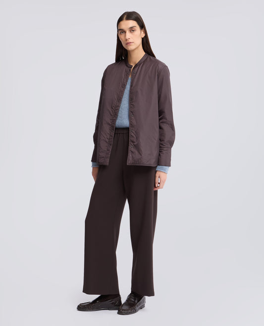 PANTALON EN CADY CREPE AVEC ELASTIQUE - MARRON - ASPESI