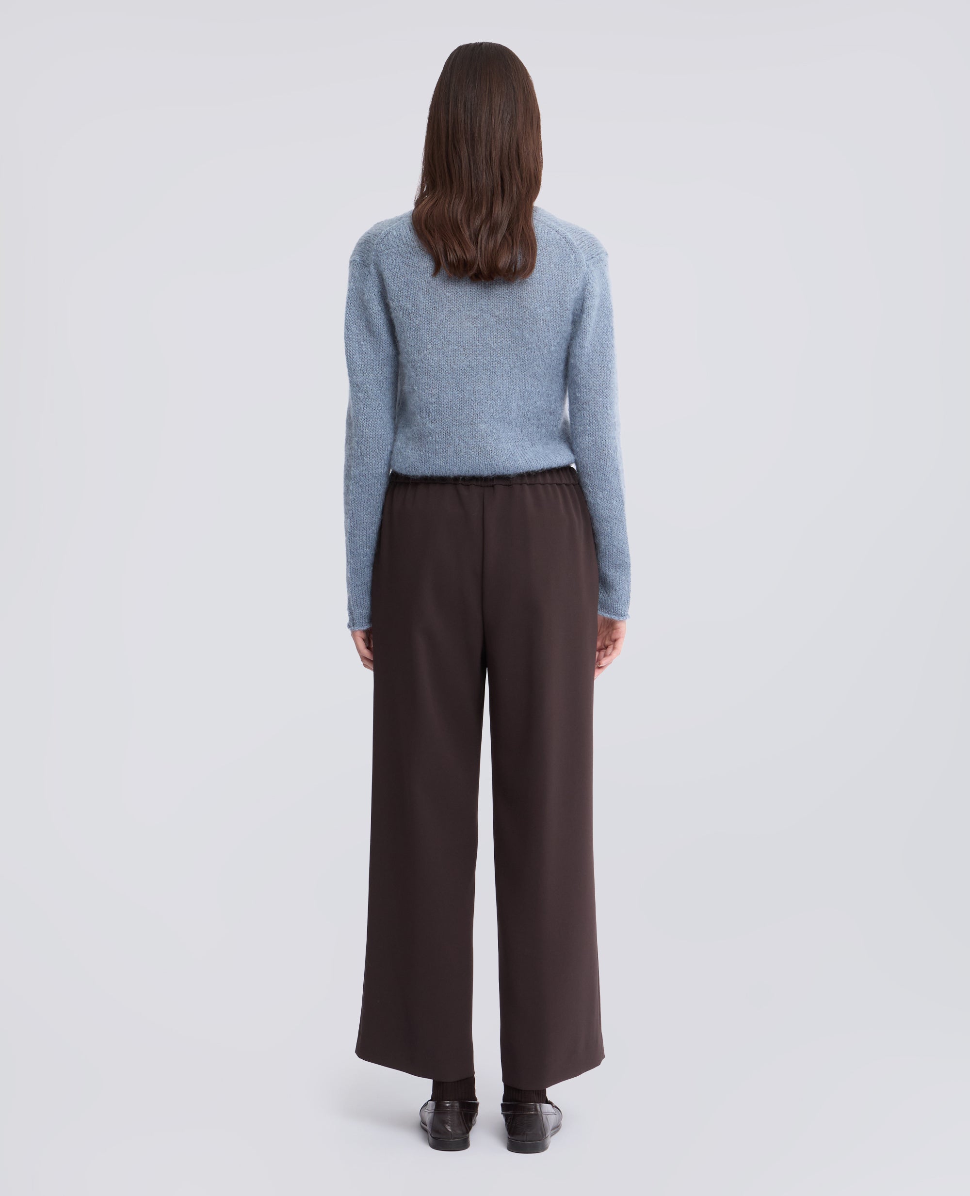 PANTALONE IN CADY CRÊPE CON ELASTICO - MARRONE - ASPESI