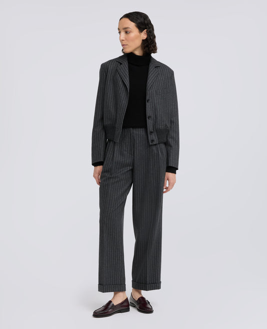 PANTALON EN FRANELA DE LANA VIRGEN - GRIGIO - ASPESI