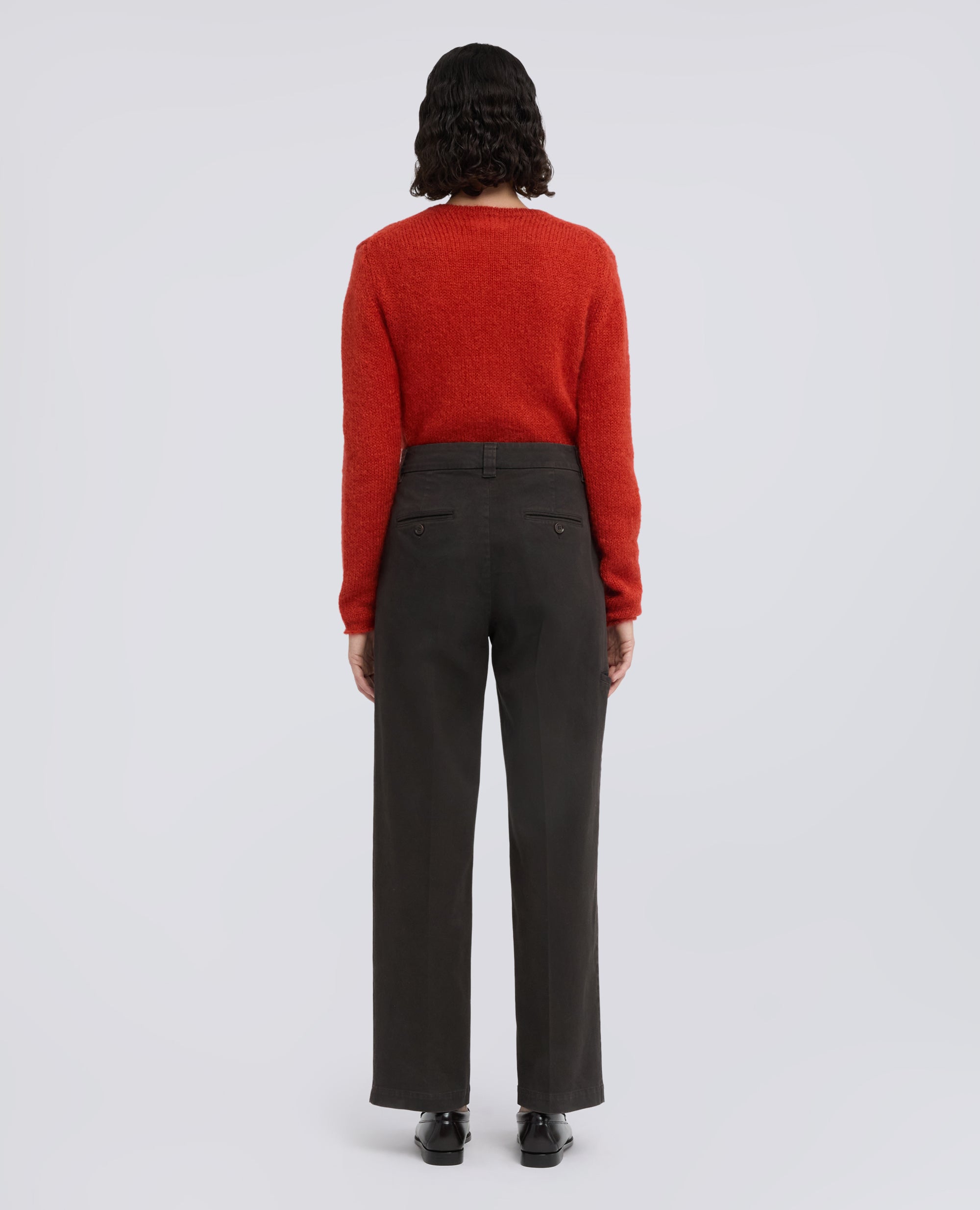 PANTALONE IN GABARDINE DI COTONE STRETCH TINTO CAPO - MARRONE - ASPESI