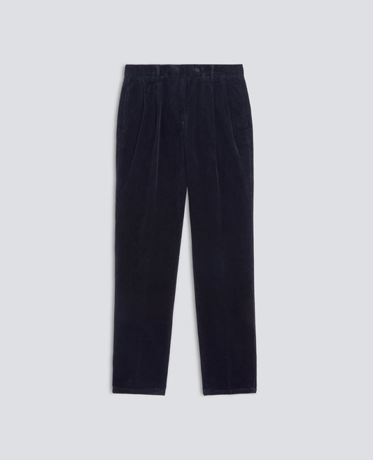 PANTALON EN VELOURS COTELE DE COTON - BLEU - ASPESI