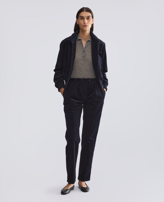 PANTALON EN VELOURS COTELE DE COTON - BLEU - ASPESI