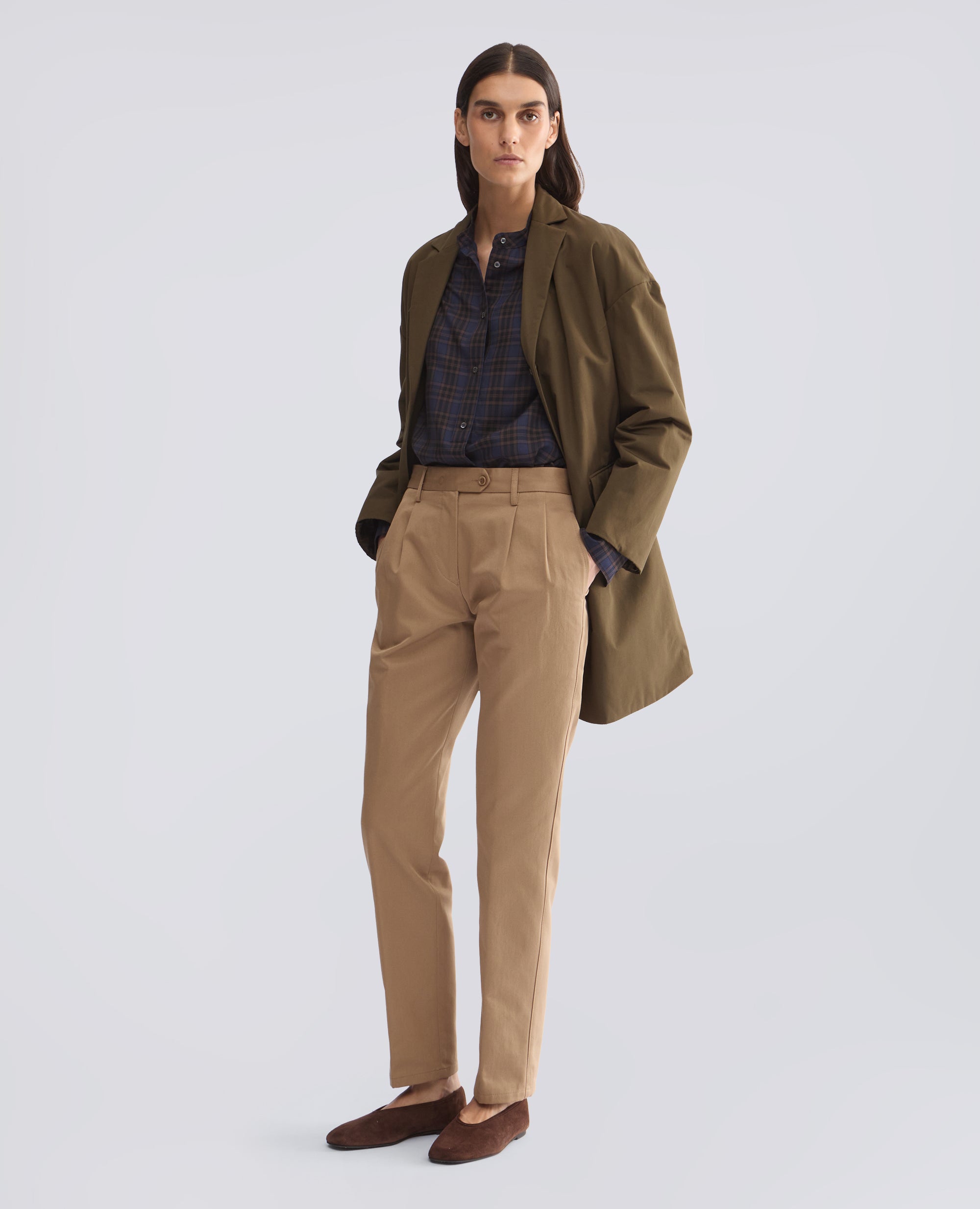 PANTALON EN GABARDINE DE COTON - BEIGE - ASPESI