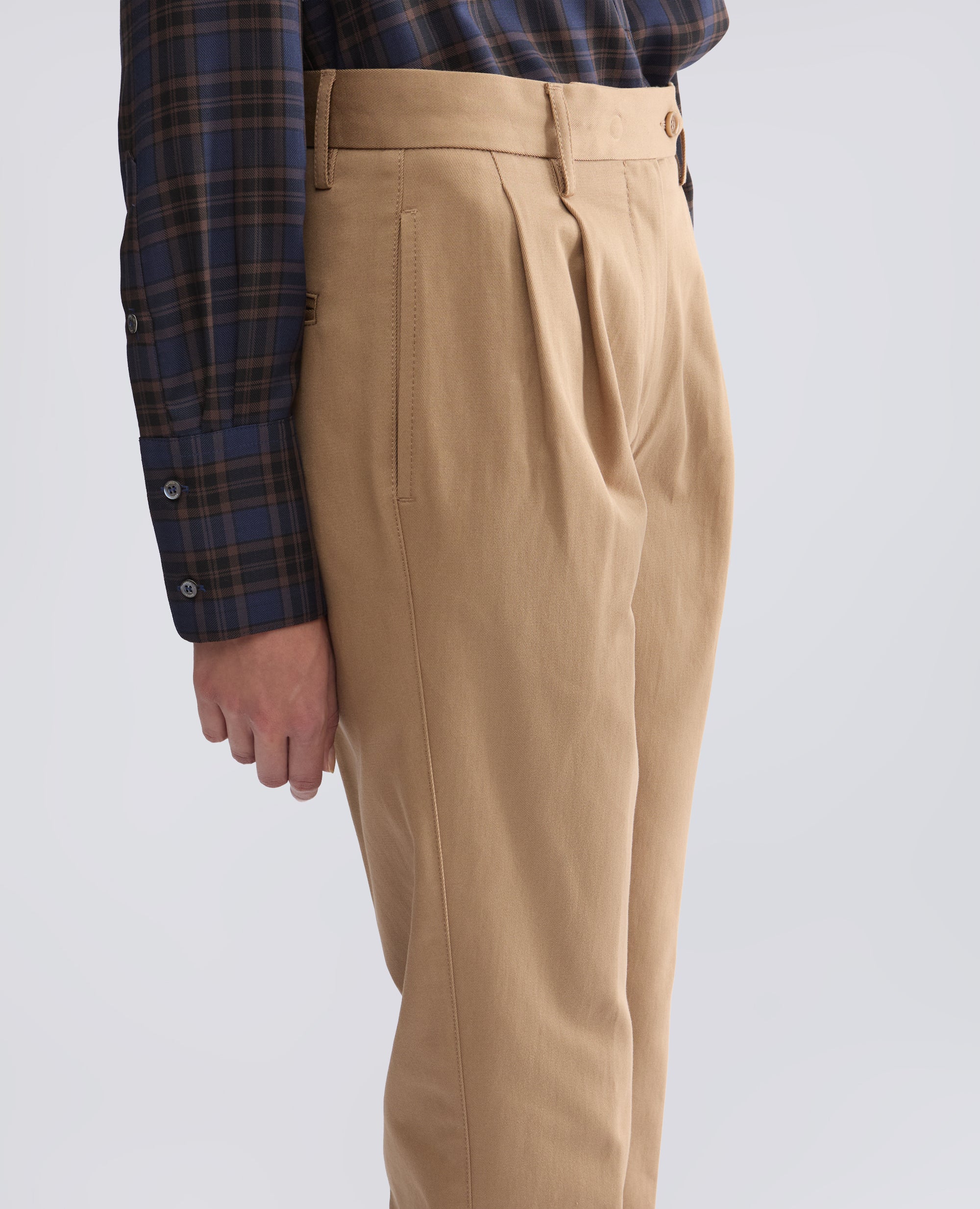 PANTALON EN GABARDINE DE COTON - BEIGE - ASPESI