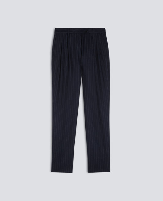 PANTALONE IN FLANELLA DI LANA VERGINE - BLU - ASPESI