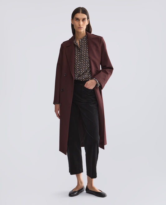 PANTALON TAILLE HAUTE EN VELOURS COTELE 1000 RAIES DE COTON COMFORT - NOIR - ASPESI