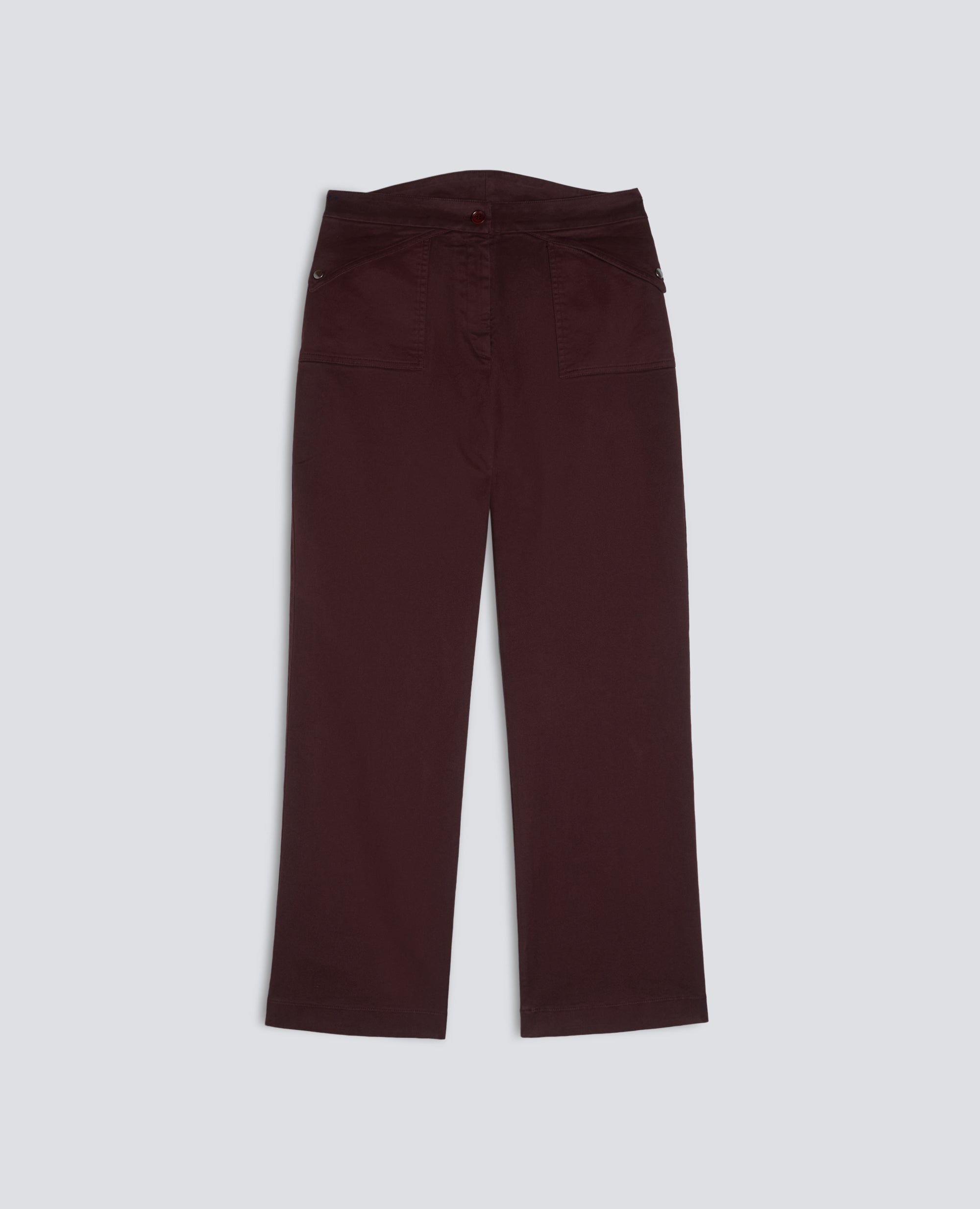 PANTALONE A VITA ALTA IN GABARDINE DI COTONE STRETCH TINTO CAPO - BARBERA - ASPESI