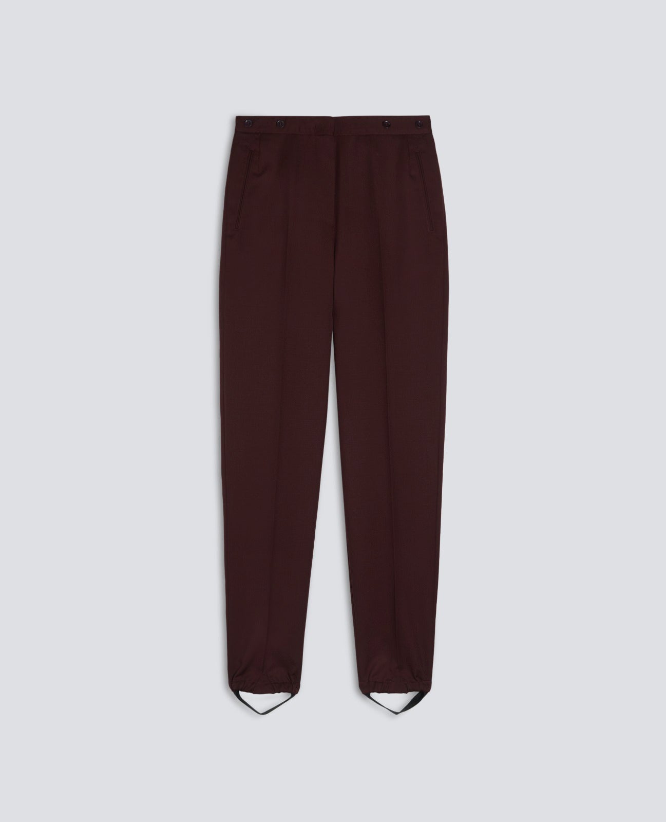 PANTALON TAILLE HAUTE EN GABARDINE DE LAINE VIERGE - MARRONE - ASPESI