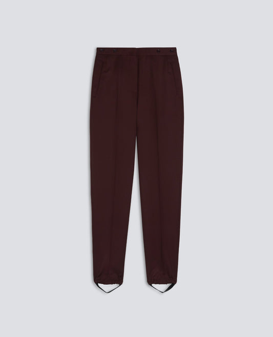 PANTALON TAILLE HAUTE EN GABARDINE DE LAINE VIERGE - MARRONE - ASPESI