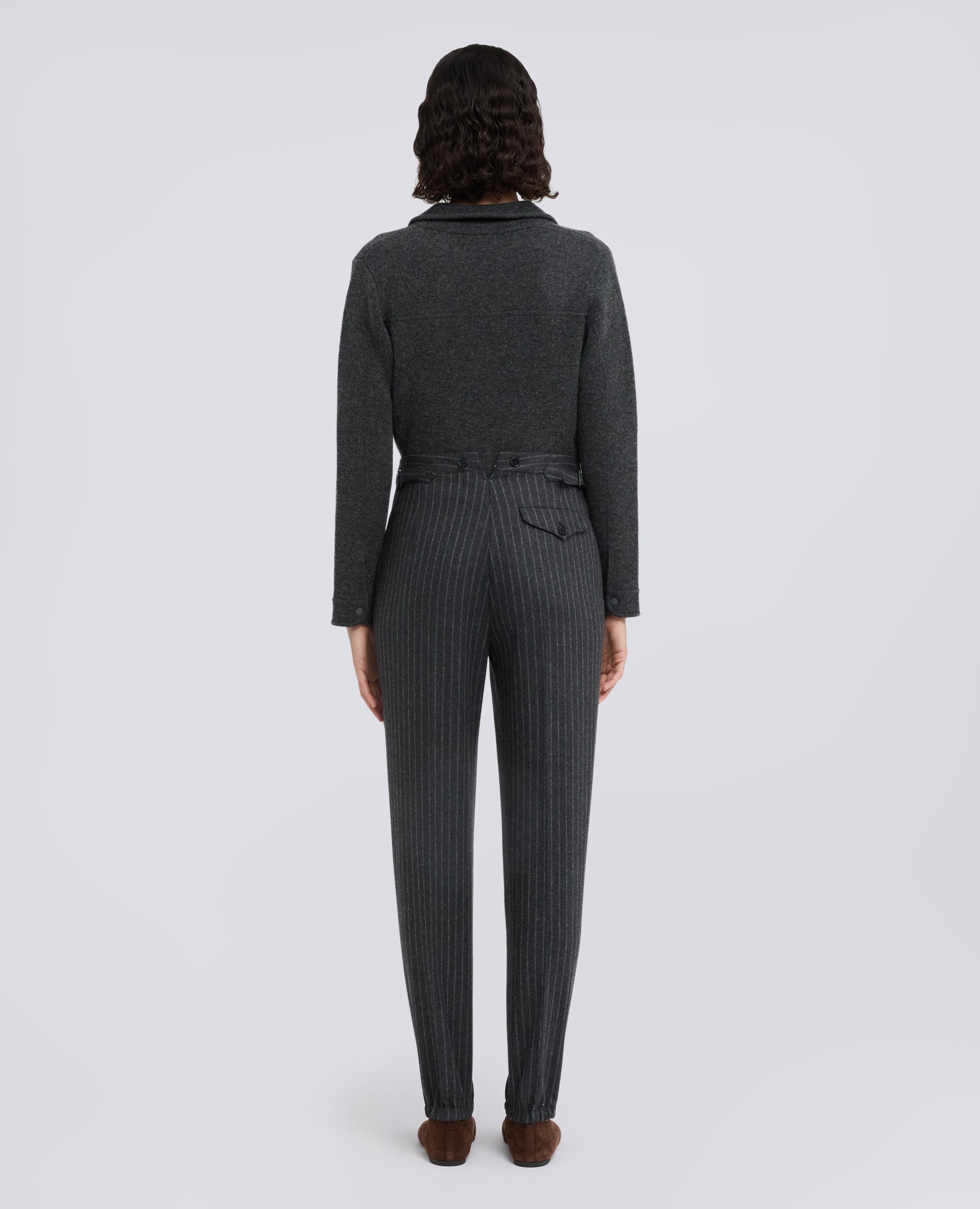 PANTALONE IN FLANELLA DI LANA VERGINE - GRIGIO - ASPESI
