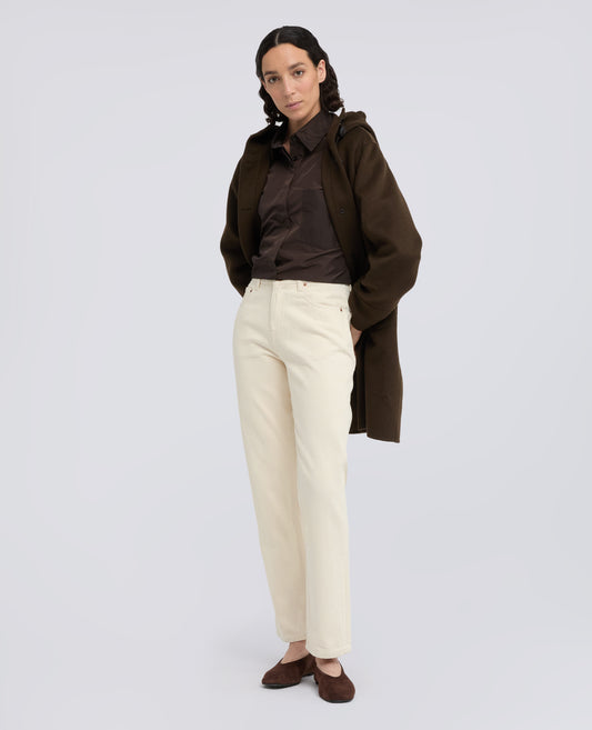PANTALONE IN DENIM DI COTONE - BURRO