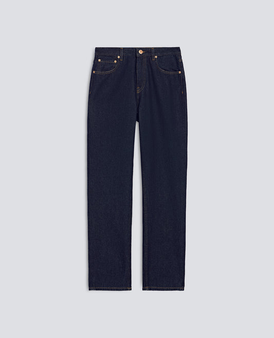 PANTALONE A VITA ALTA IN DENIM - BLU - ASPESI