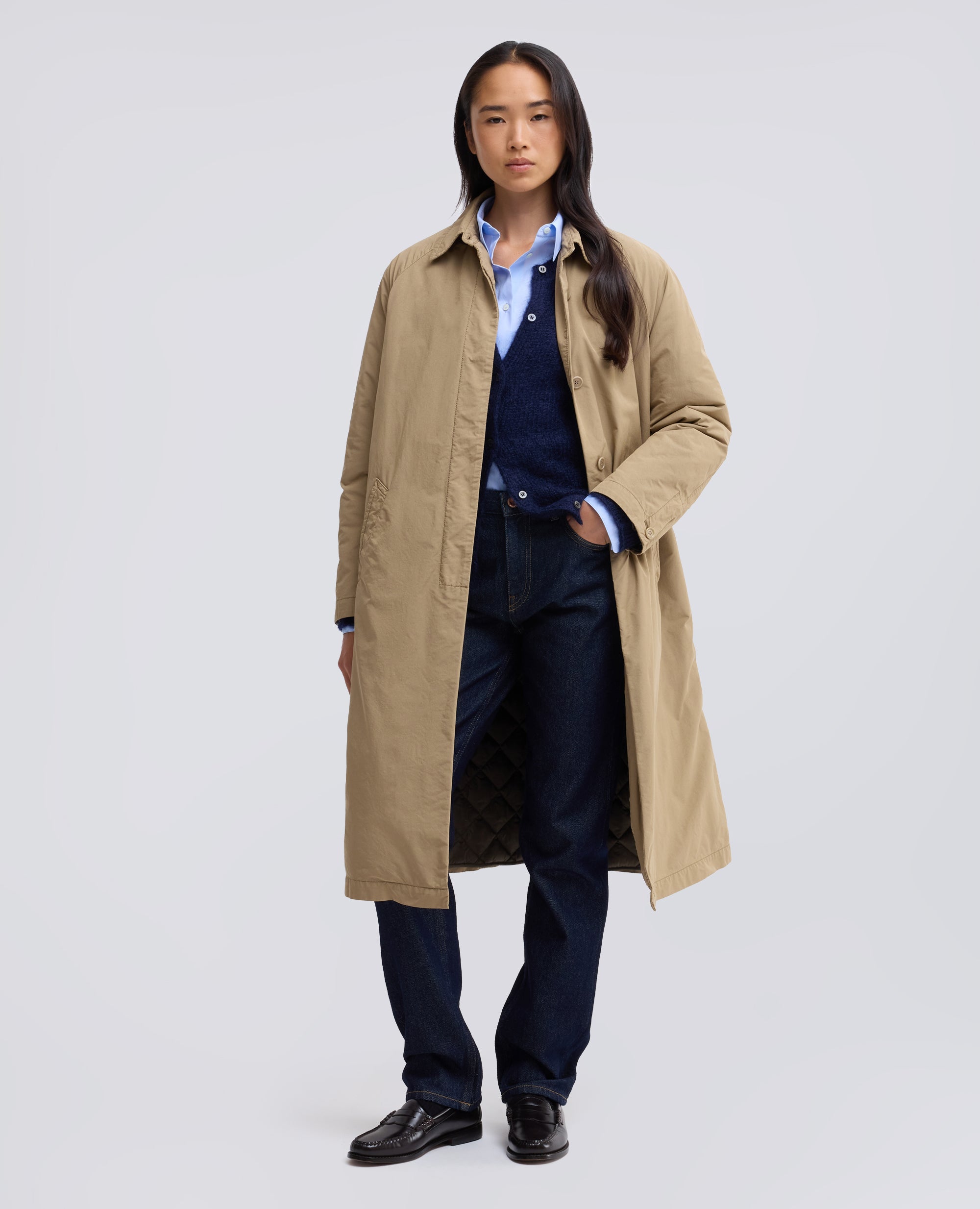 PANTALONE A VITA ALTA IN DENIM - BLU - ASPESI