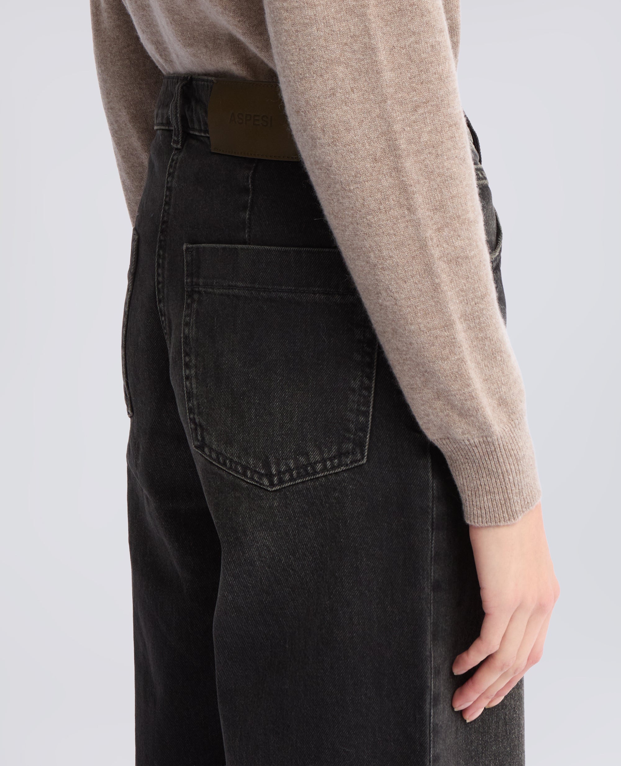 PANTALONE IN DENIM DI COTONE - NERO - ASPESI