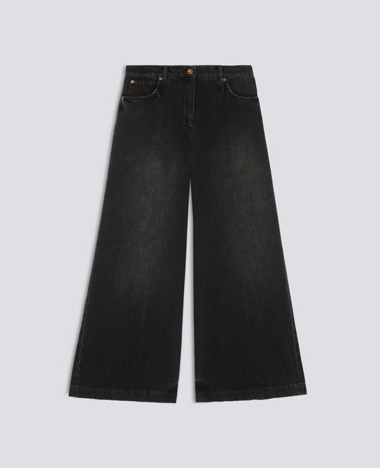 HOSE AUS BAUMWOLL-DENIM - SCHWARZ - ASPESI