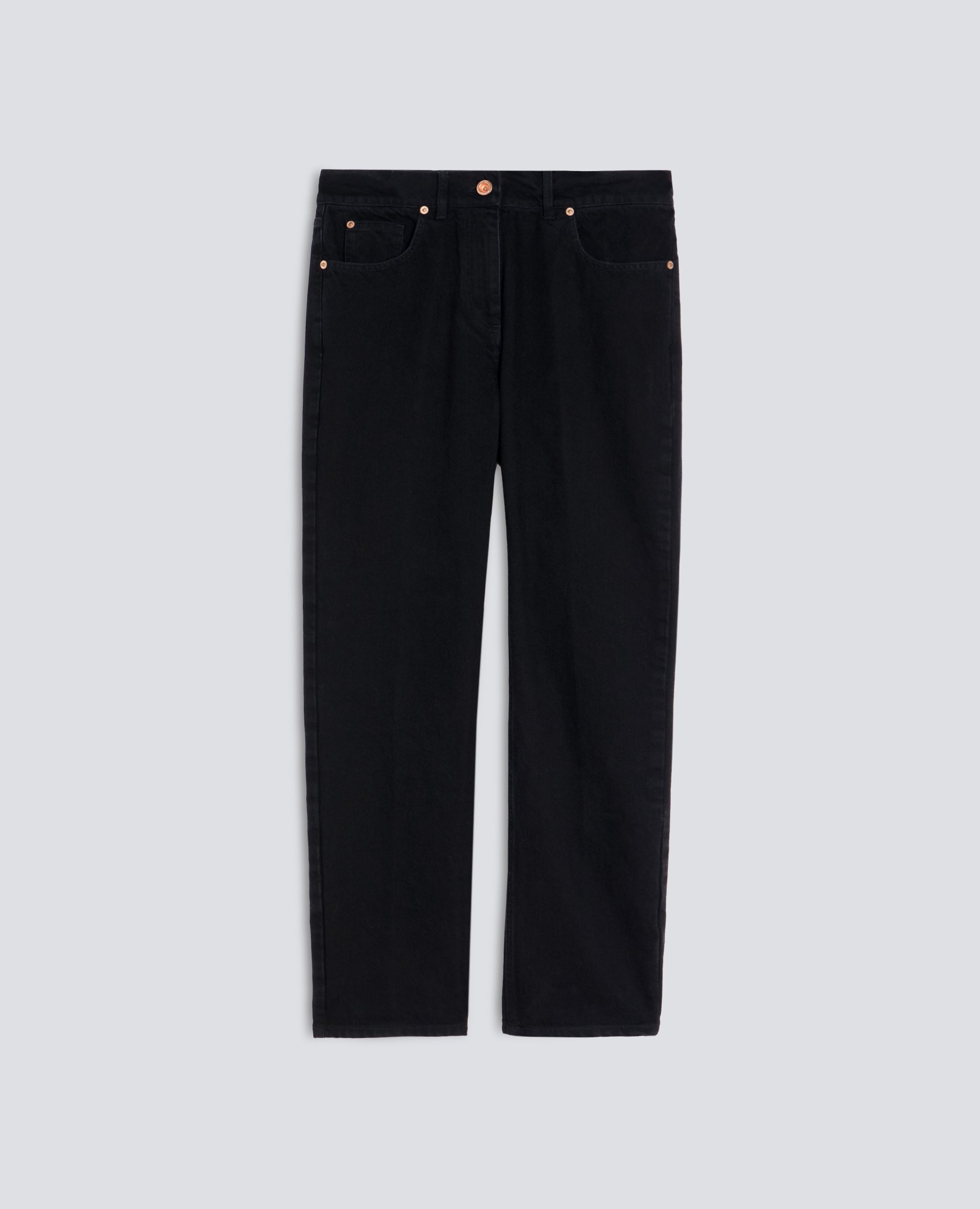 HOSE MIT NIEDRIGERE LEIBHOHE AUS BAUMWOLL-DENIM - SCHWARZ - ASPESI
