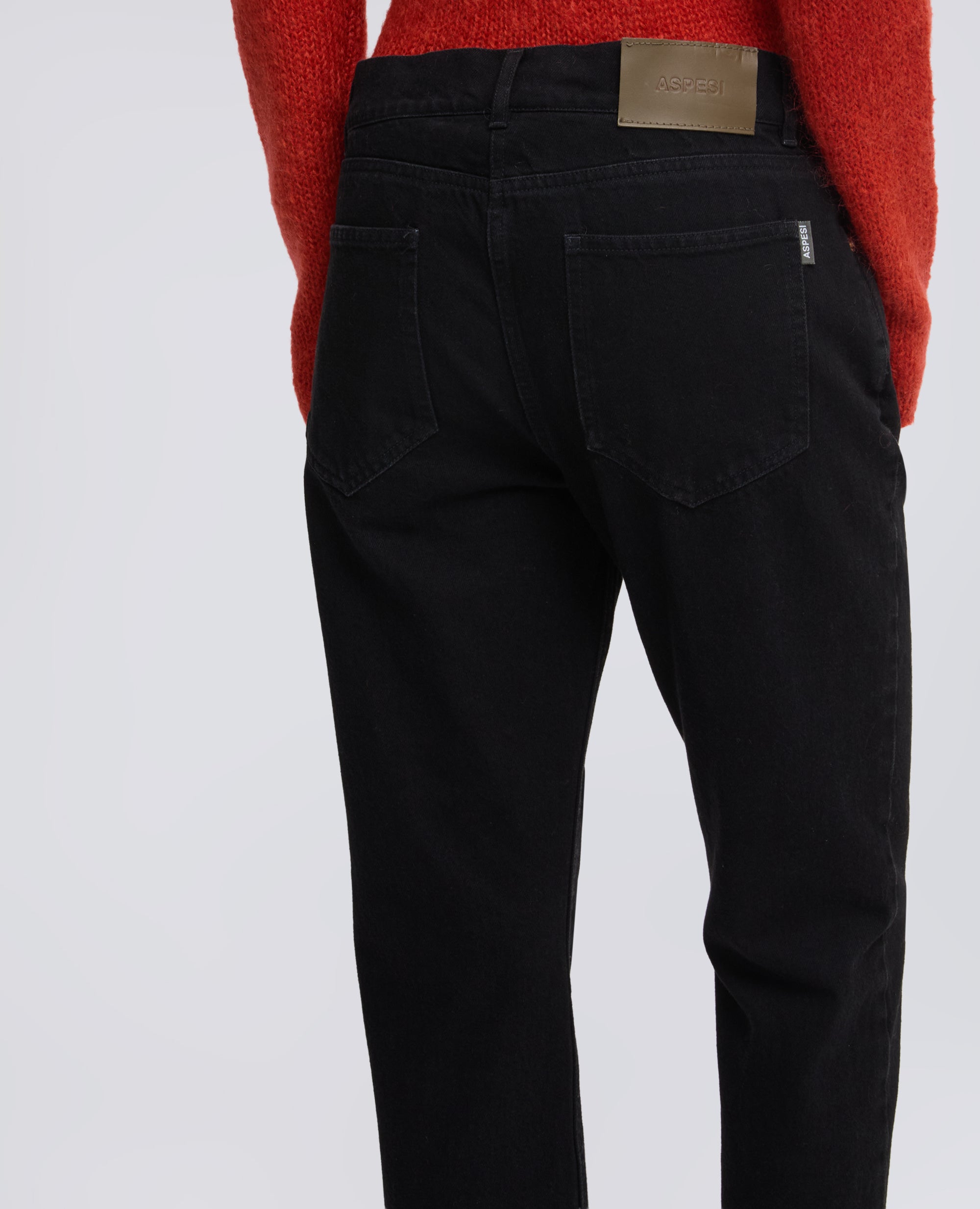 HOSE MIT NIEDRIGERE LEIBHOHE AUS BAUMWOLL-DENIM - SCHWARZ - ASPESI