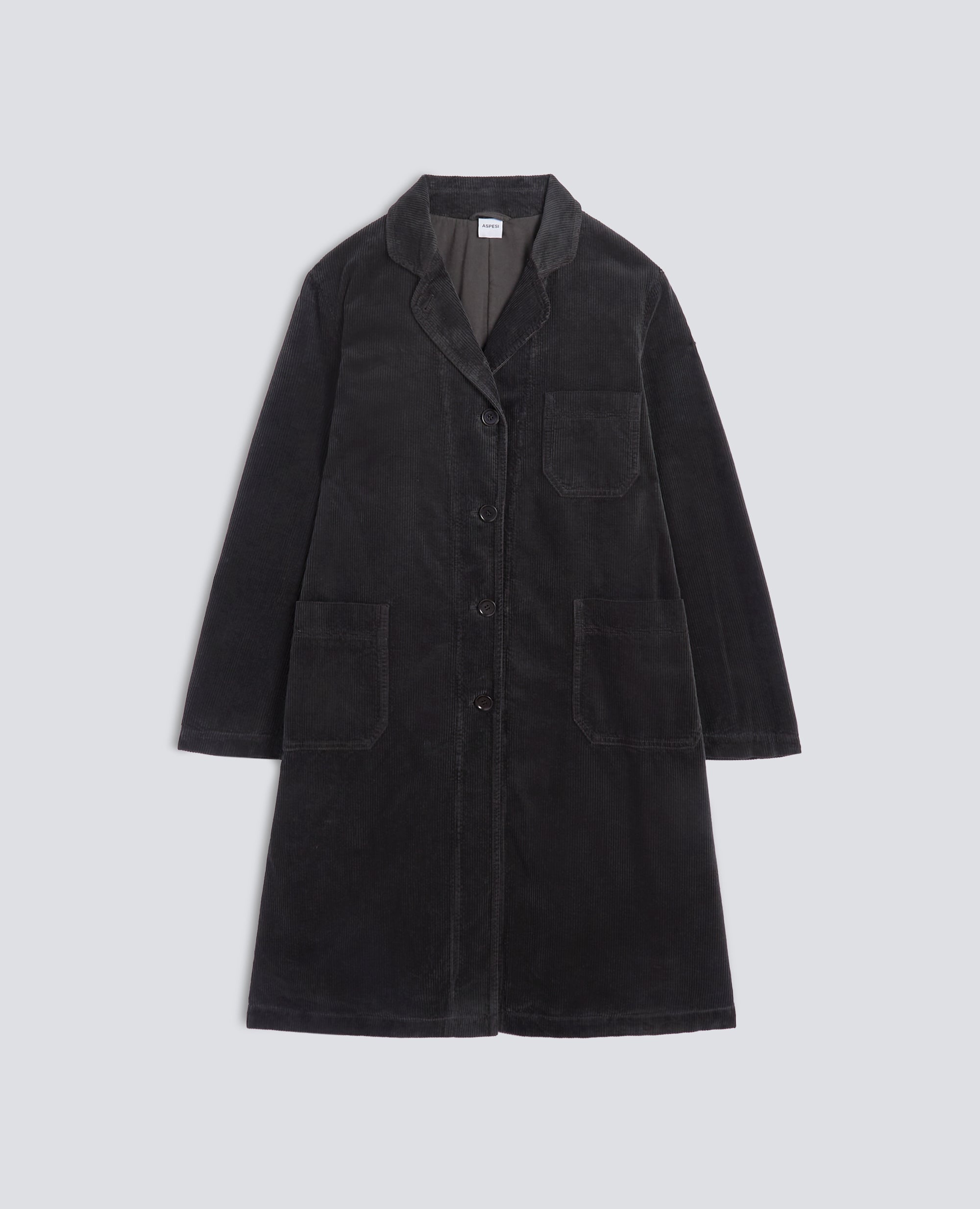CAPPOTTO IN VELLUTO DI COTONE A COSTE 500 TINTO CAPO - MARRON - ASPESI