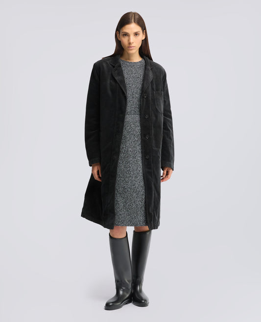 CAPPOTTO IN VELLUTO DI COTONE A COSTE 500 TINTO CAPO - MARR¢N